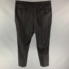 SUIT SUPPLY Size 36 Black Wool Tuxedo Dress Pants