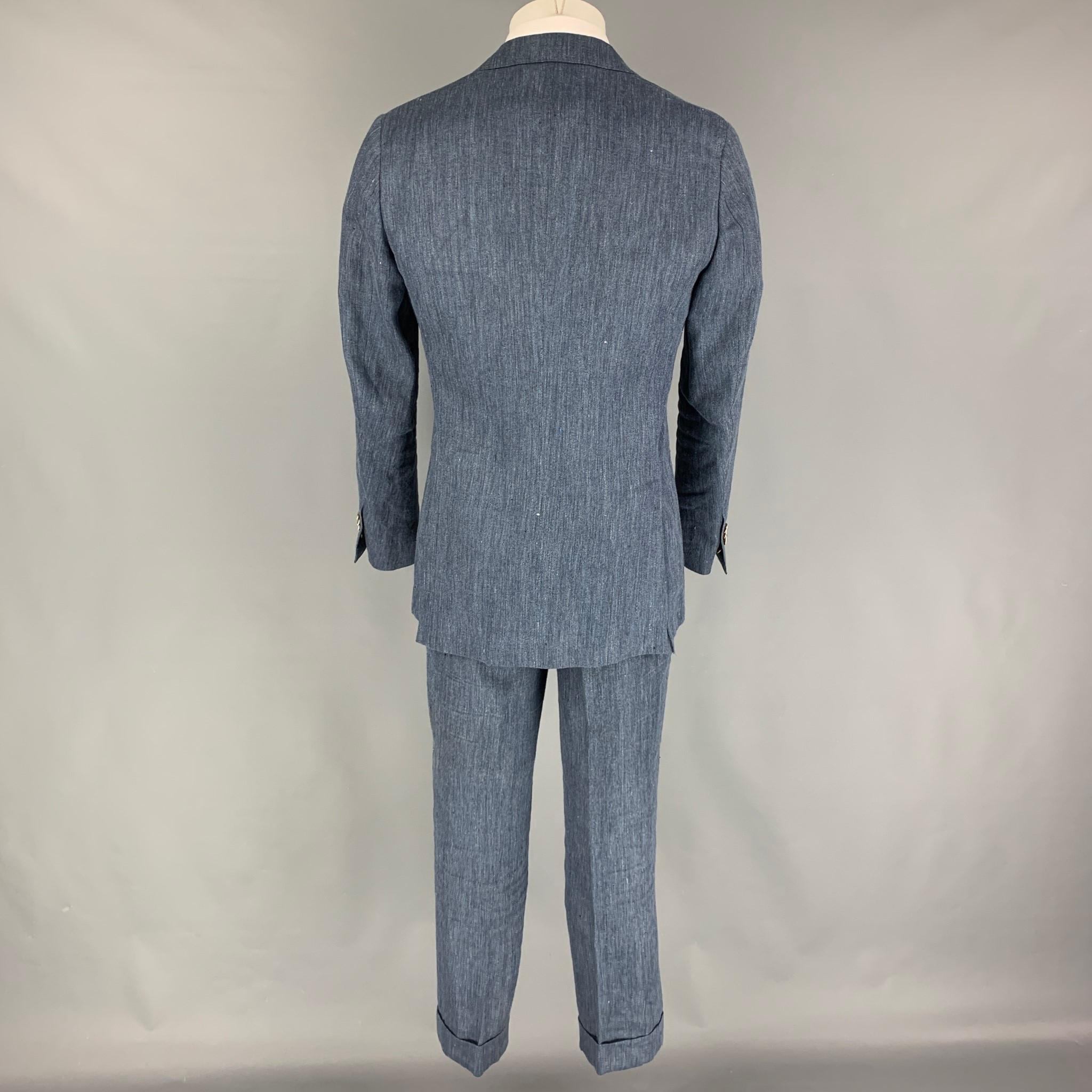 herringbone linen suit