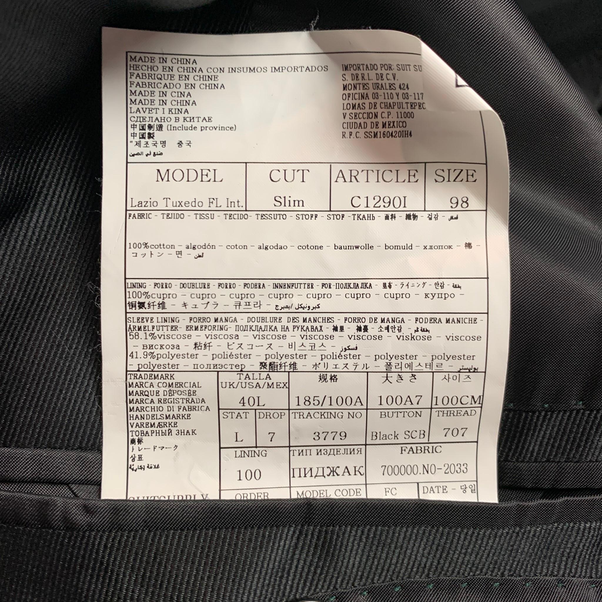 SUIT SUPPLY Größe 40 Grün & Schwarzer Samt Baumwolle Peak Lapel Sportmantel 2