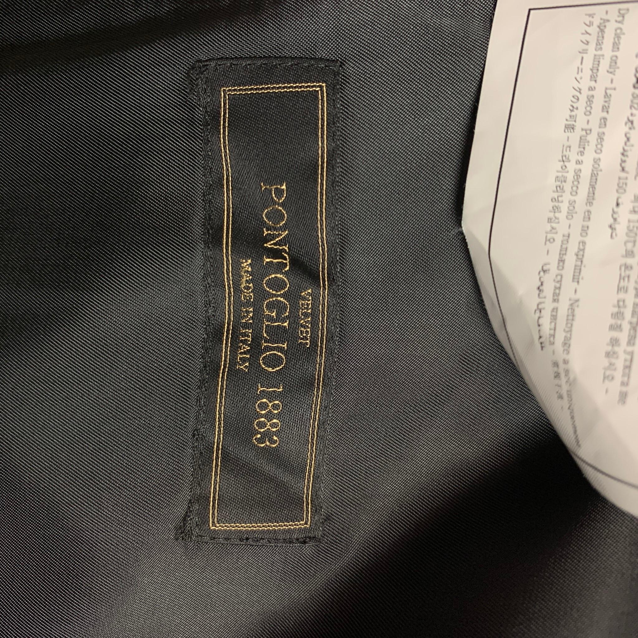 SUIT SUPPLY Größe 40 Grün & Schwarzer Samt Baumwolle Peak Lapel Sportmantel 3