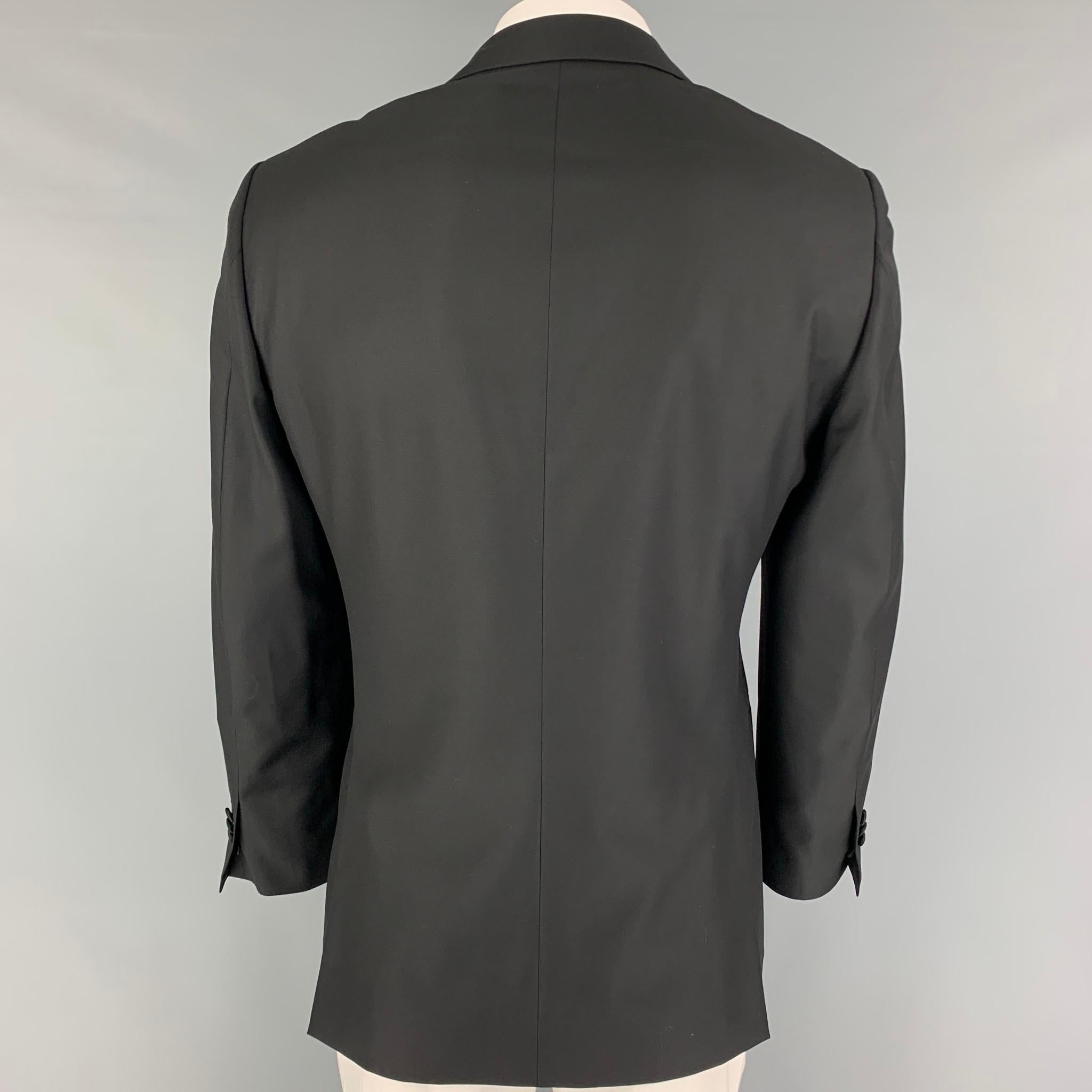 SUIT SUPPLY Size 44 Black Wool Tuxedo Sport Coat In Excellent Condition In San Francisco, CA