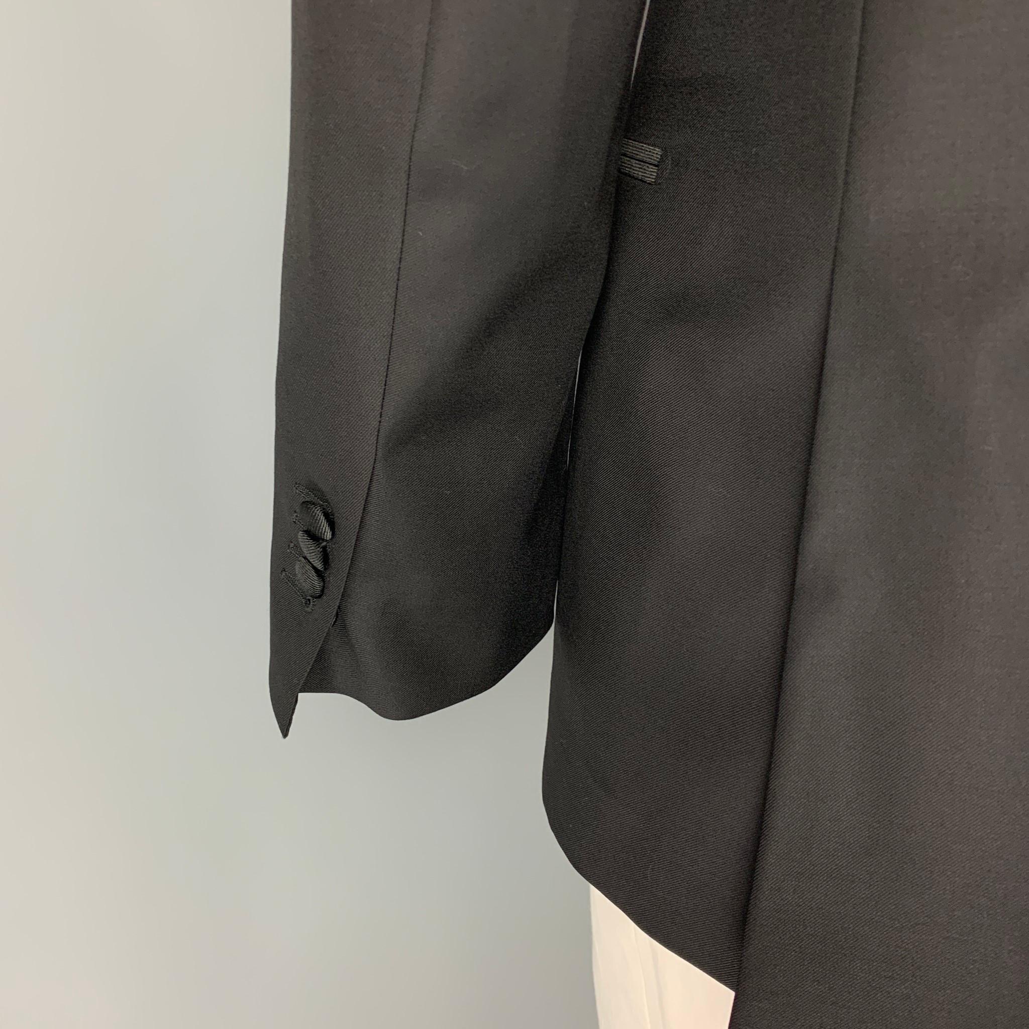 Men's SUIT SUPPLY Size 44 Black Wool Tuxedo Sport Coat
