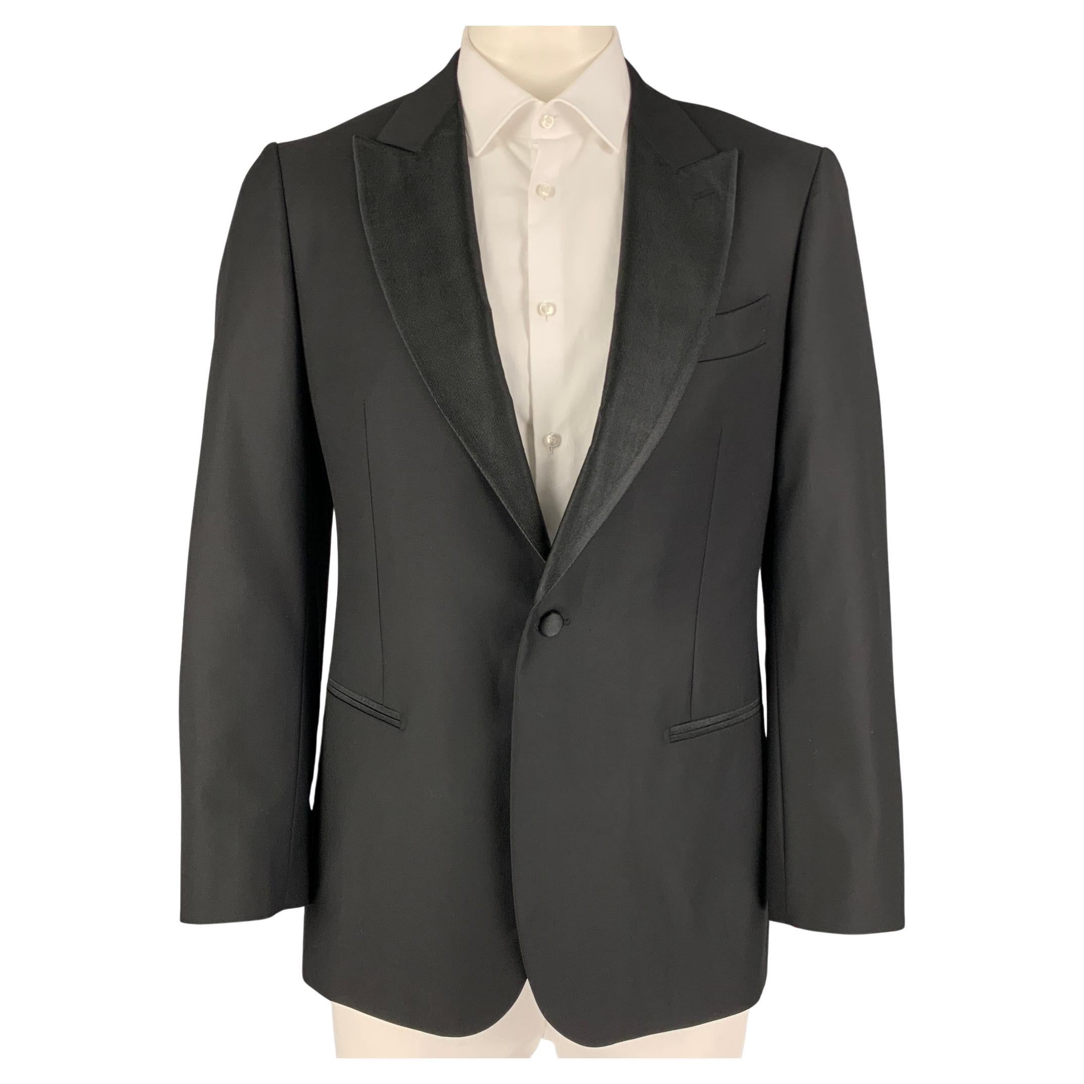 SUIT SUPPLY Size 44 Black Wool Tuxedo Sport Coat