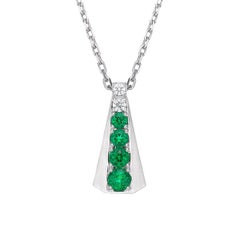 Suita Nahata 2.17ct. Emerald Pendant in 18KWG with White Diamond.