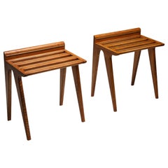 Suitcase Holders by Gio Ponti in Oak and Brass, 1950s