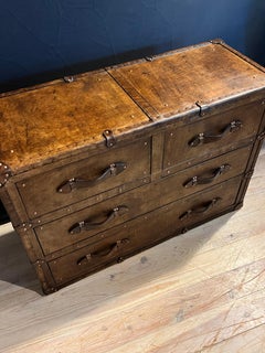 Valigia in pelle con 4 cassetti