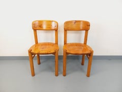 Suite de 2 chaises scandinaves vintage Rainer Daumiller en pin des années 60 70