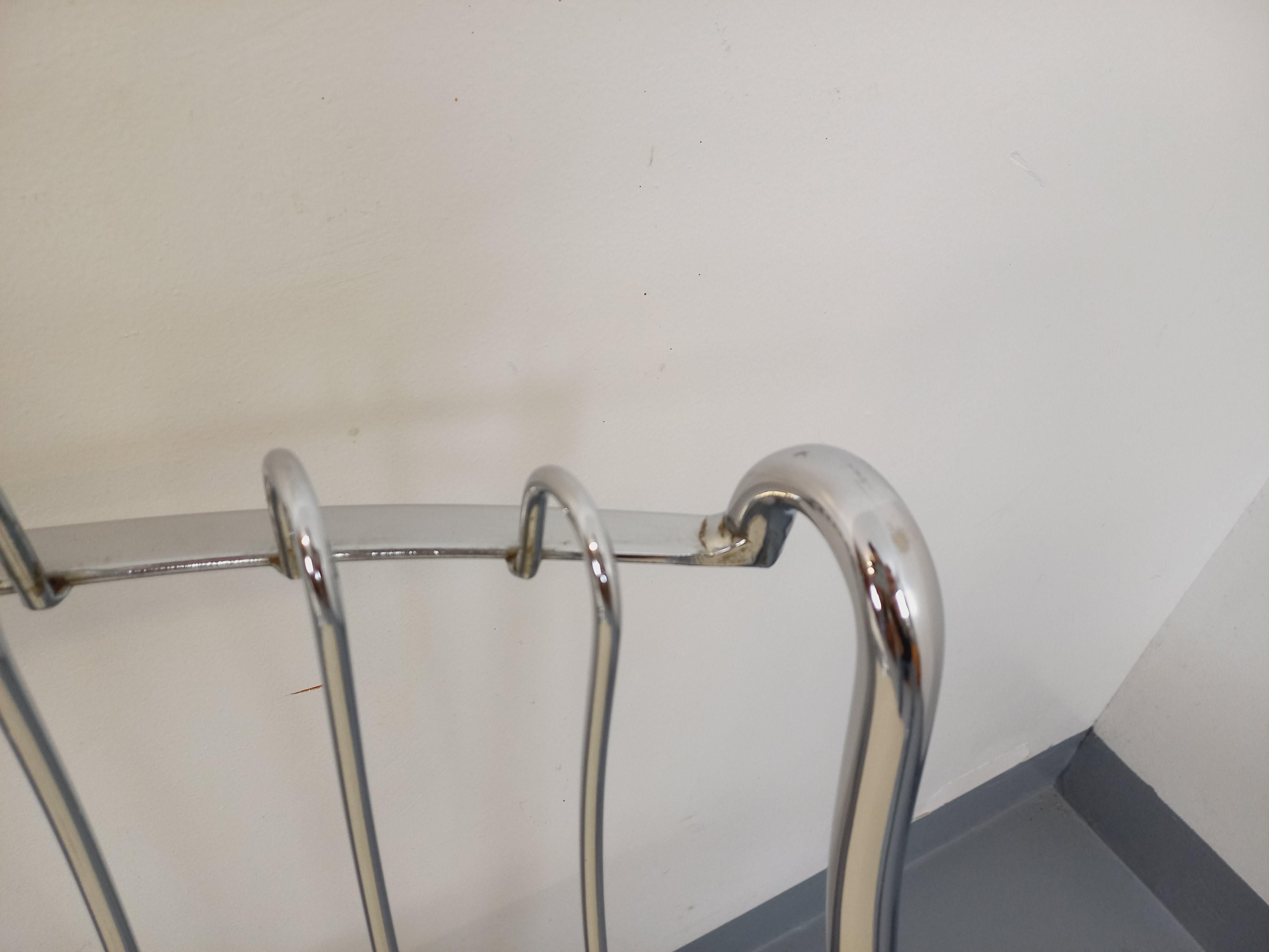 Suite di 4 sedie italiane vintage Gastone Rinaldi in metallo cromato e galette in vendita 7