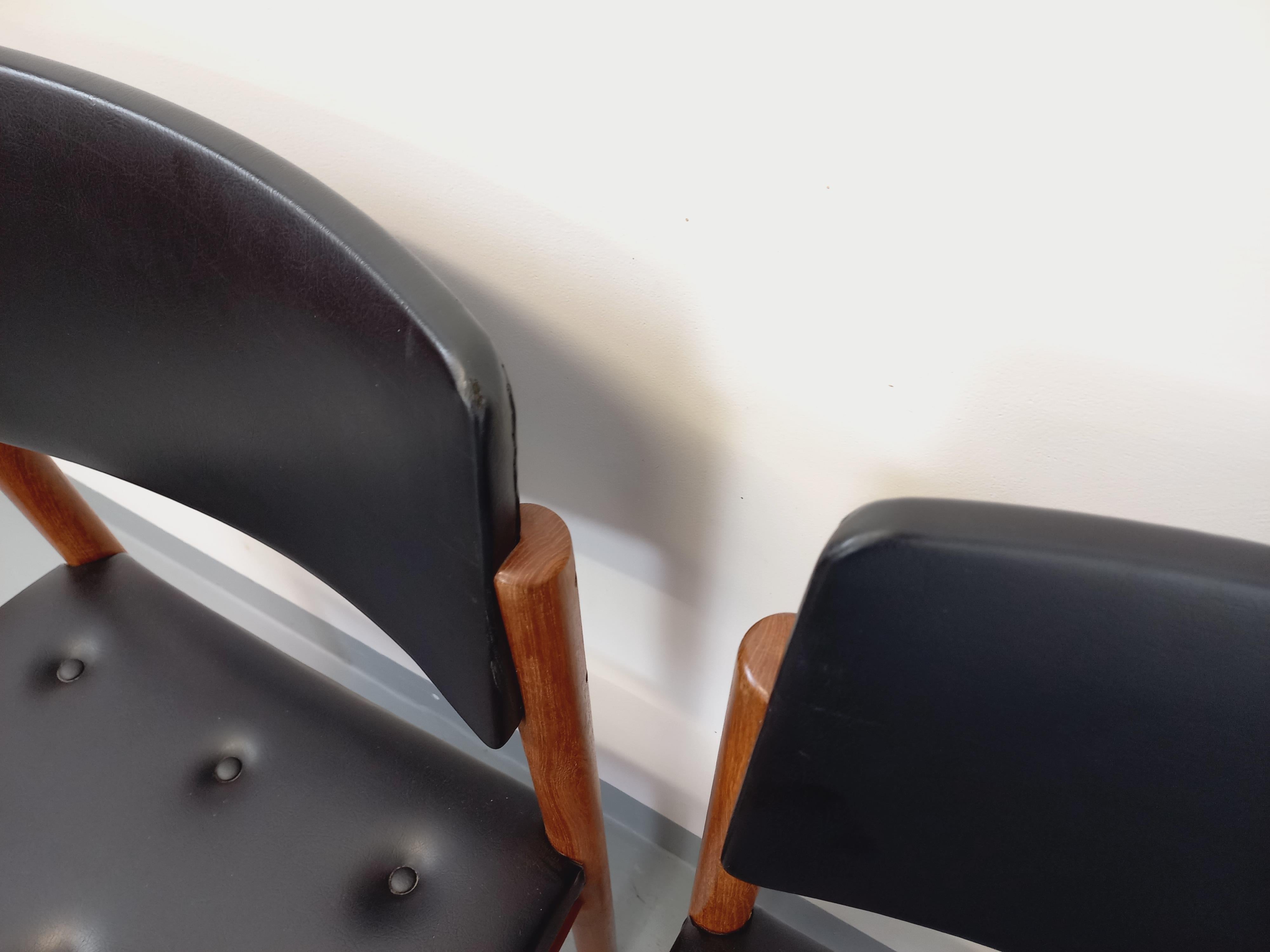 Suite de 4 chaises scandinaves vintage en teck des années 50 60 im Angebot 1