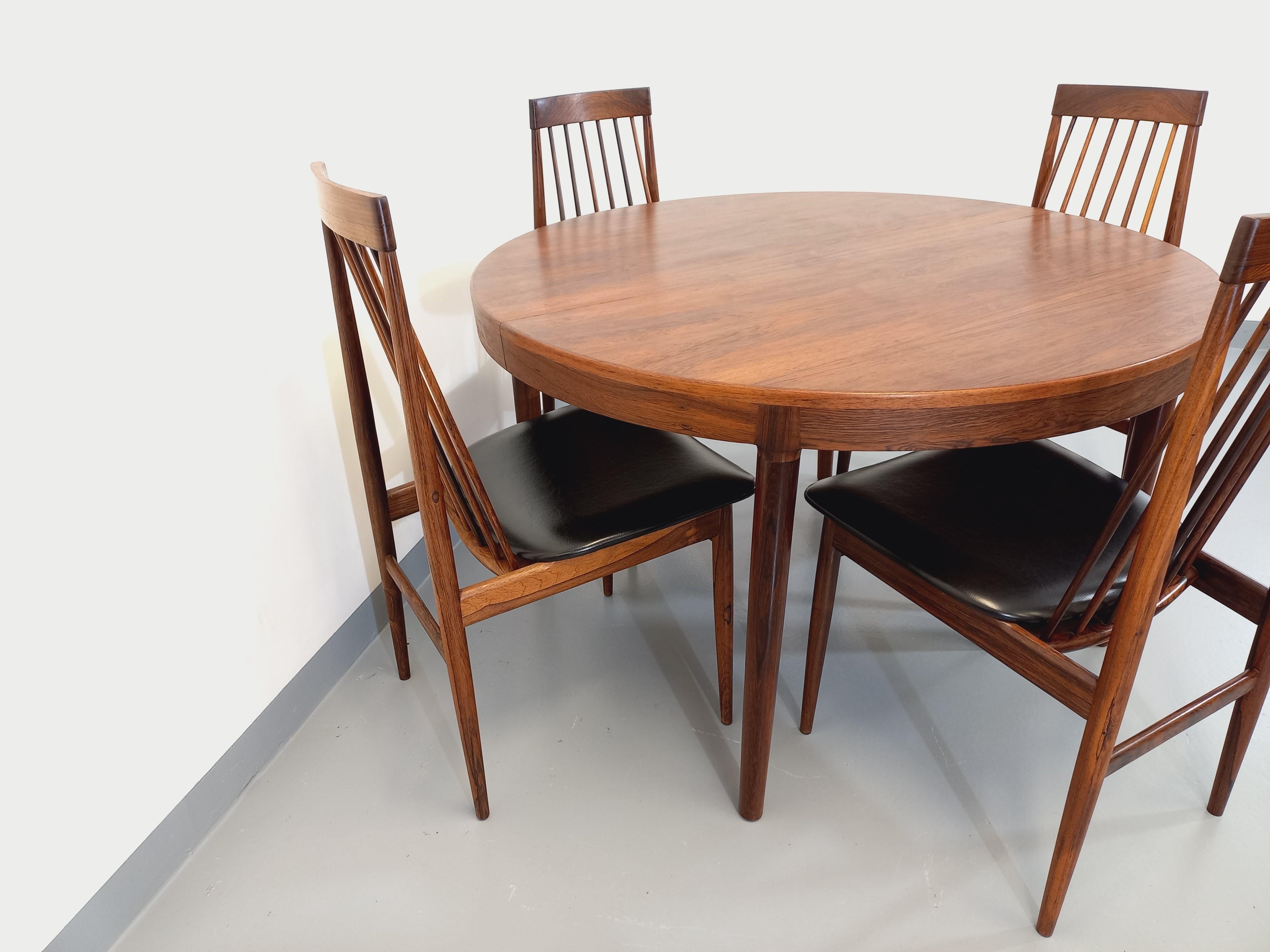 Suite di 4 sedie a sdraio stile vintage scandinavo palissandre Ernst Martin Dettinger in vendita 10