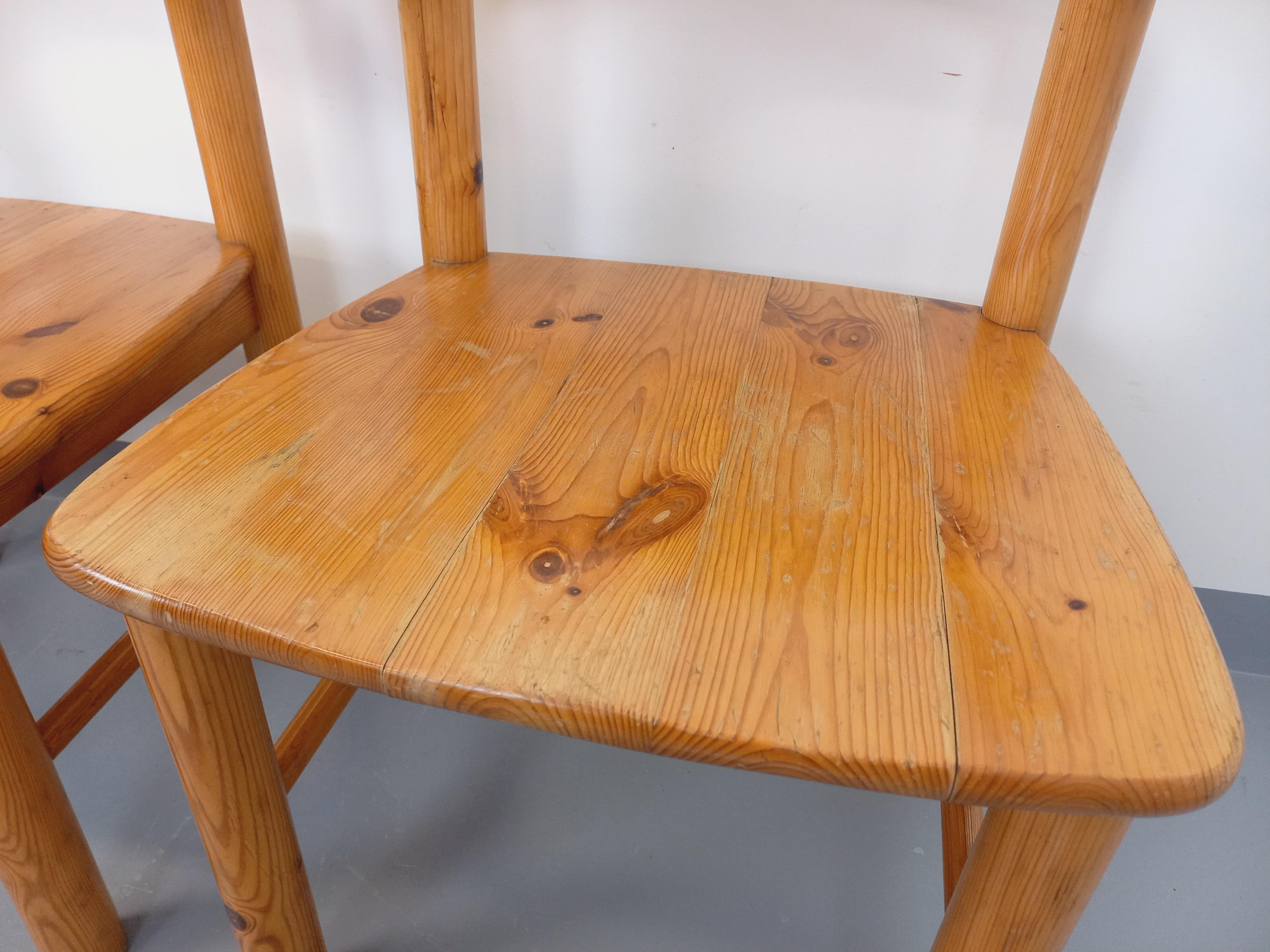 Suite de 4 fauteuils style Rainer Daumiller en pin des années 60 70 en venta 12