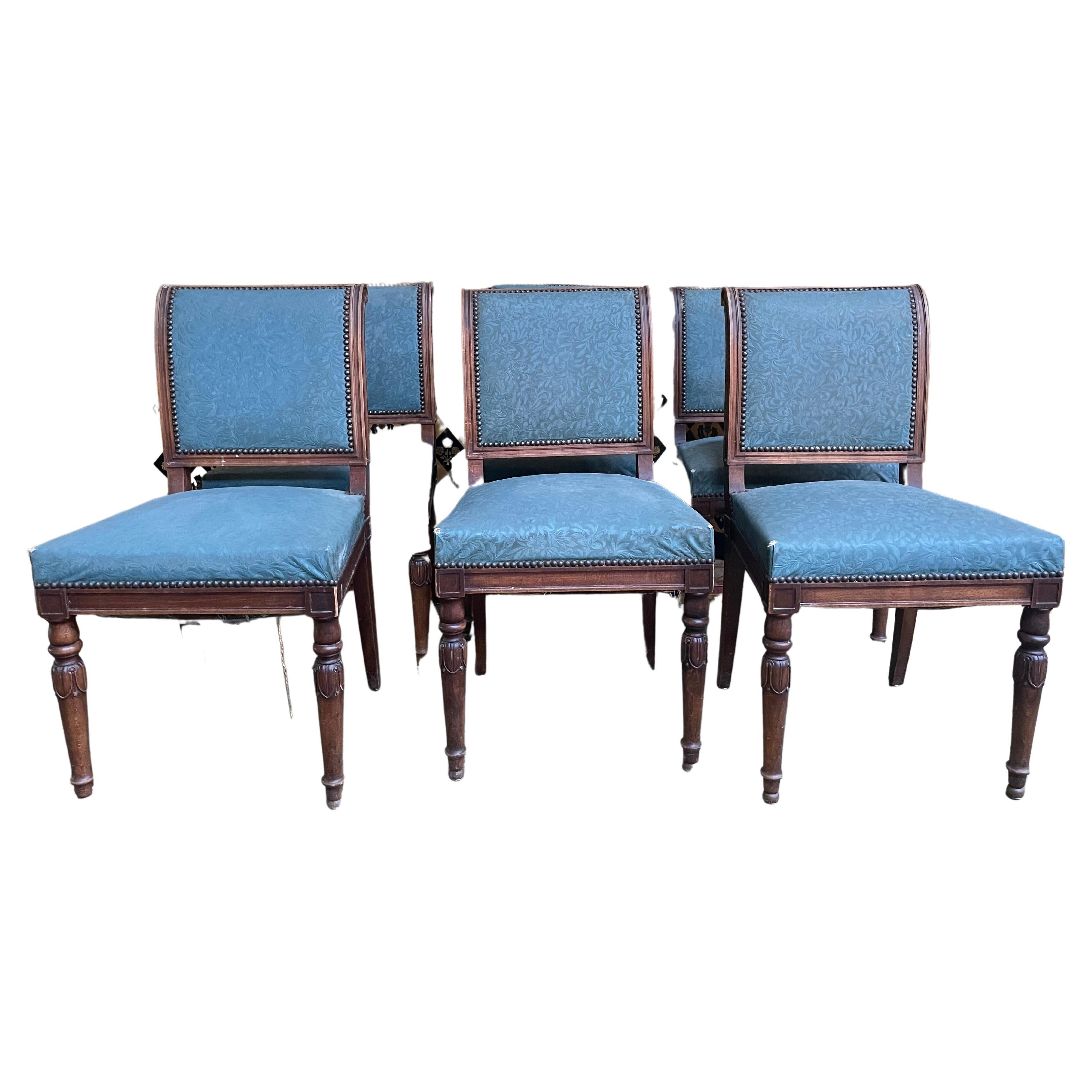 Suite de 6 chaises de style Louis XVI en vente