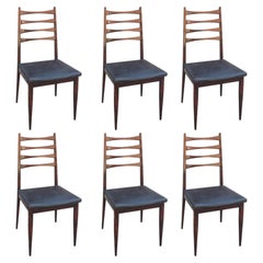 Conjunto de 6 sillas de estilo escandinavo, hacia 1960.