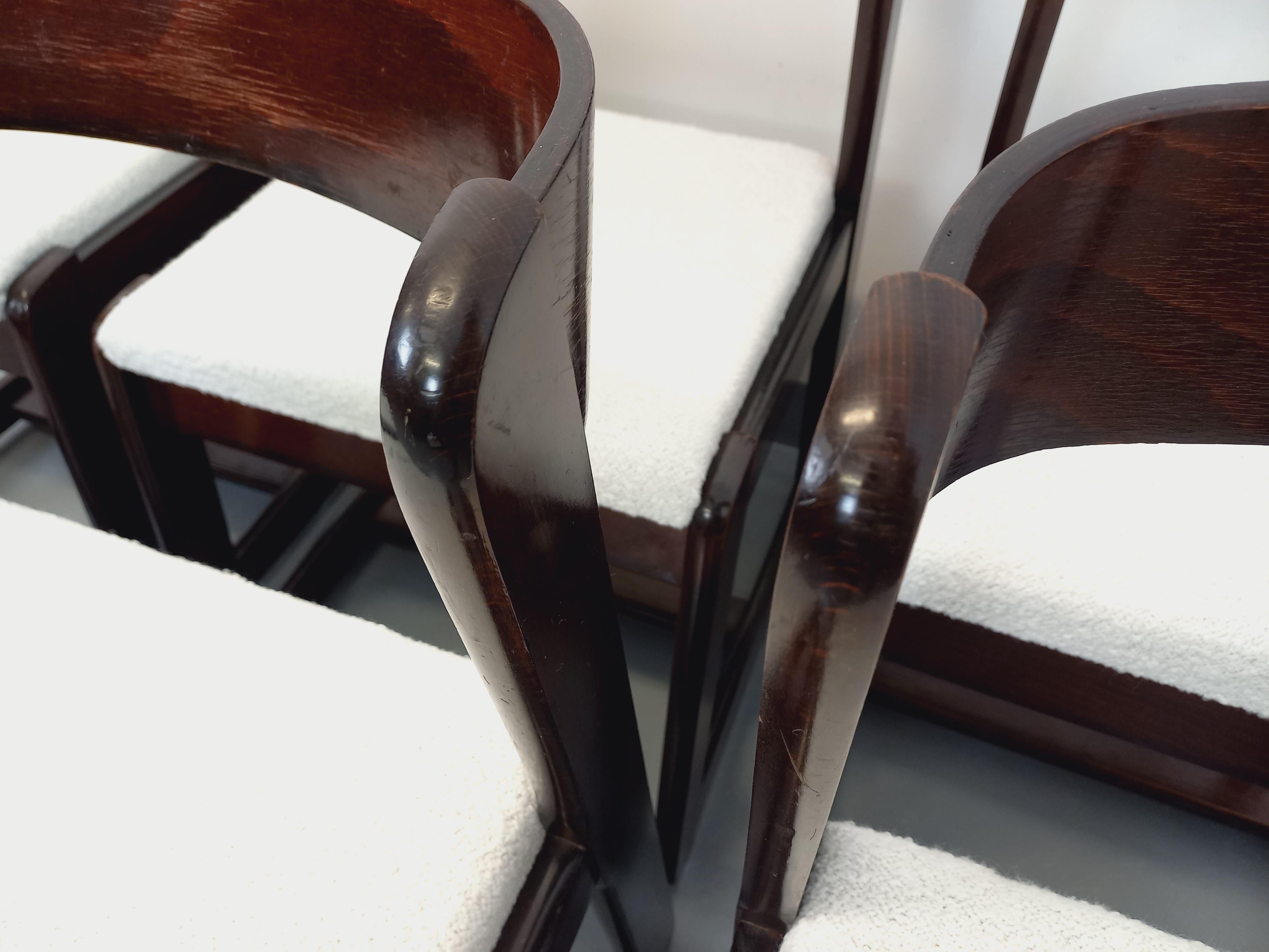 Suite de 6 chaises italiennes traîneau vintage de Willy Rizzo pour Mario Sabot en vente 9