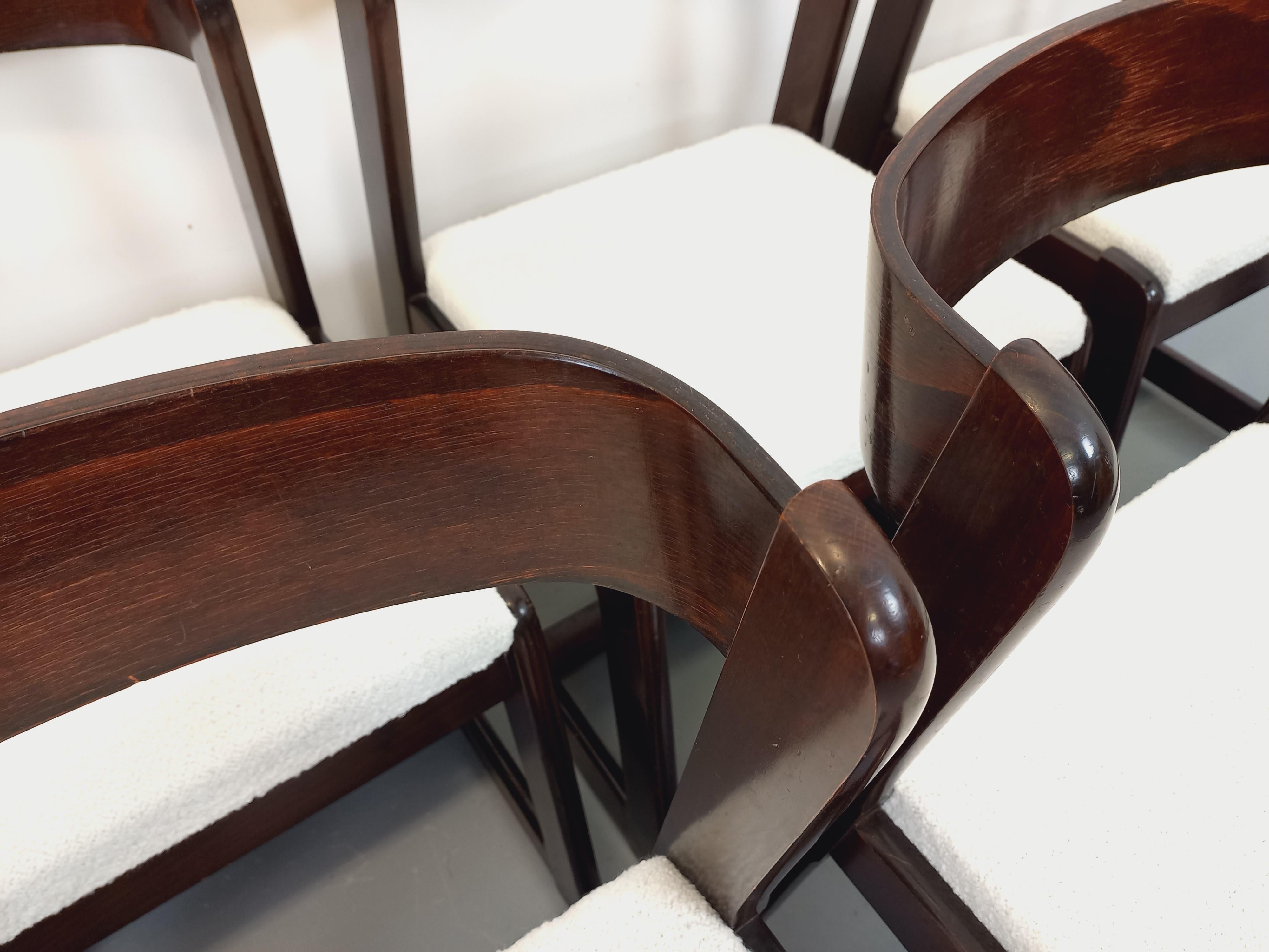 Suite de 6 chaises italiennes traîneau vintage de Willy Rizzo pour Mario Sabot Bon état - En vente à BESANÇON, FR