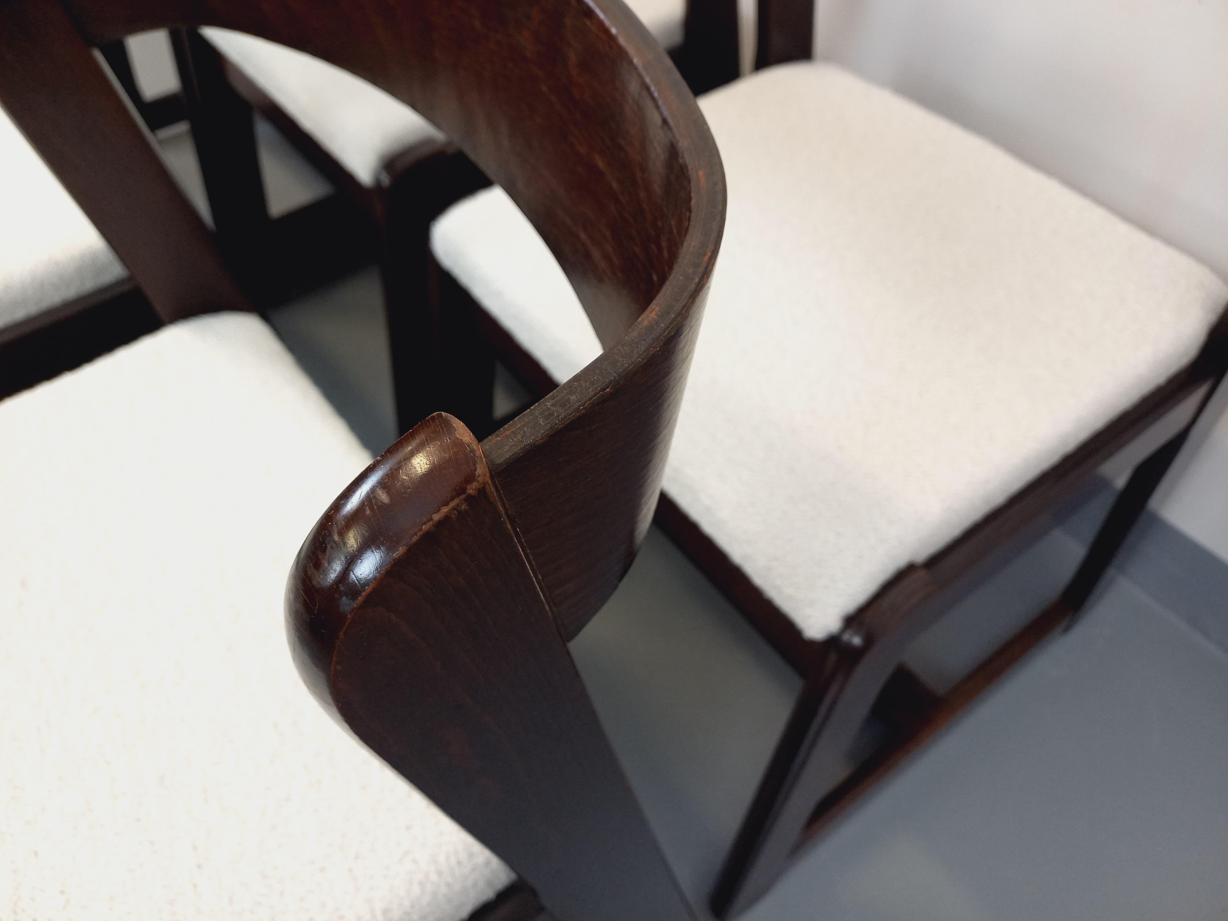 Bois Suite de 6 chaises italiennes traîneau vintage de Willy Rizzo pour Mario Sabot en vente