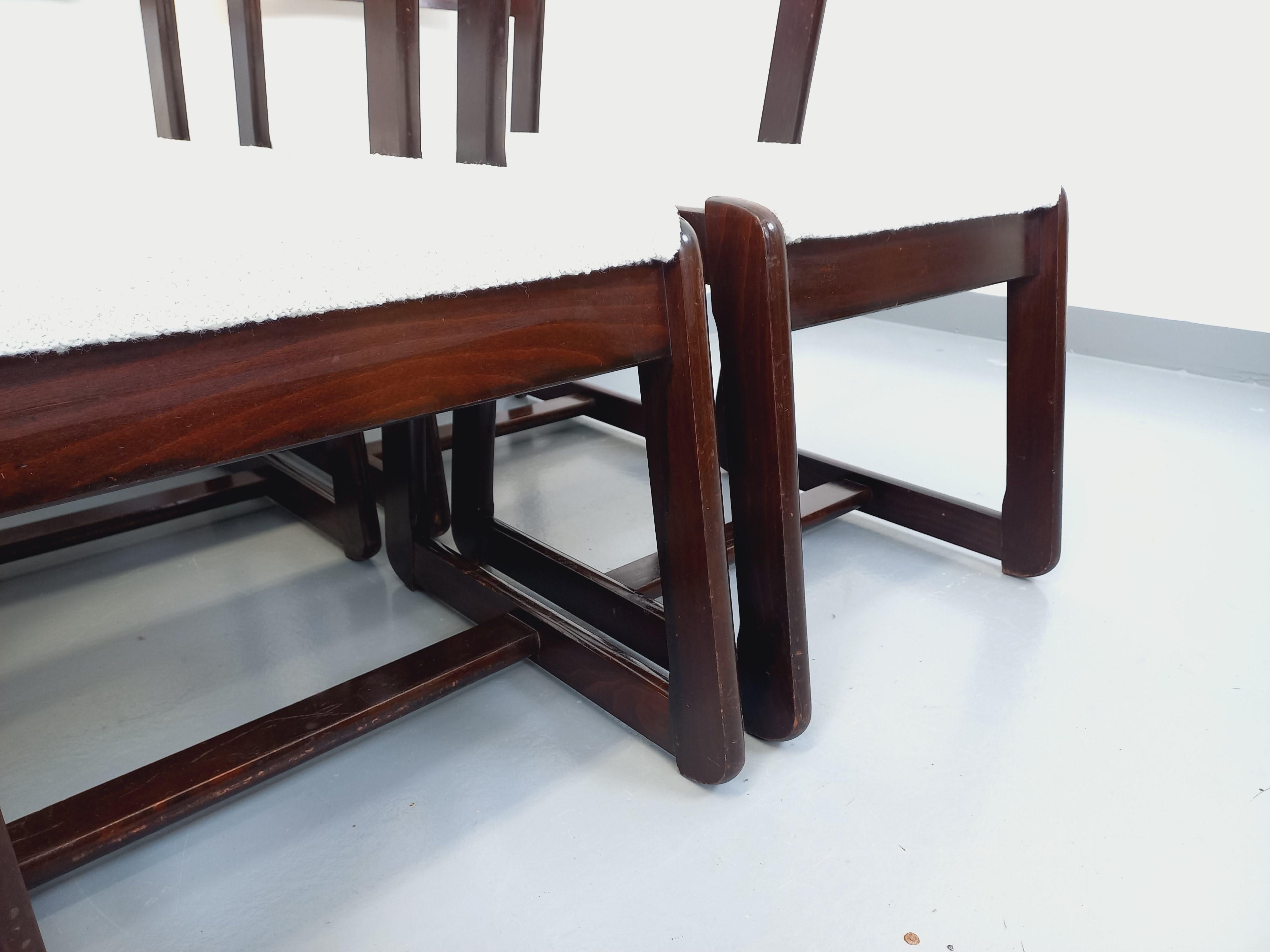 Suite de 6 chaises italiennes traîneau vintage de Willy Rizzo pour Mario Sabot en vente 1