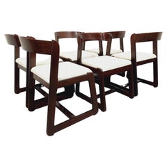 Suite di 6 chaises italiennes traîneau vintage di Willy Rizzo per Mario Sabot