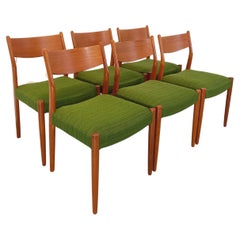 Suite de 6 chaises scandinaves vintage Cees Braakman en teck et tissu années 60