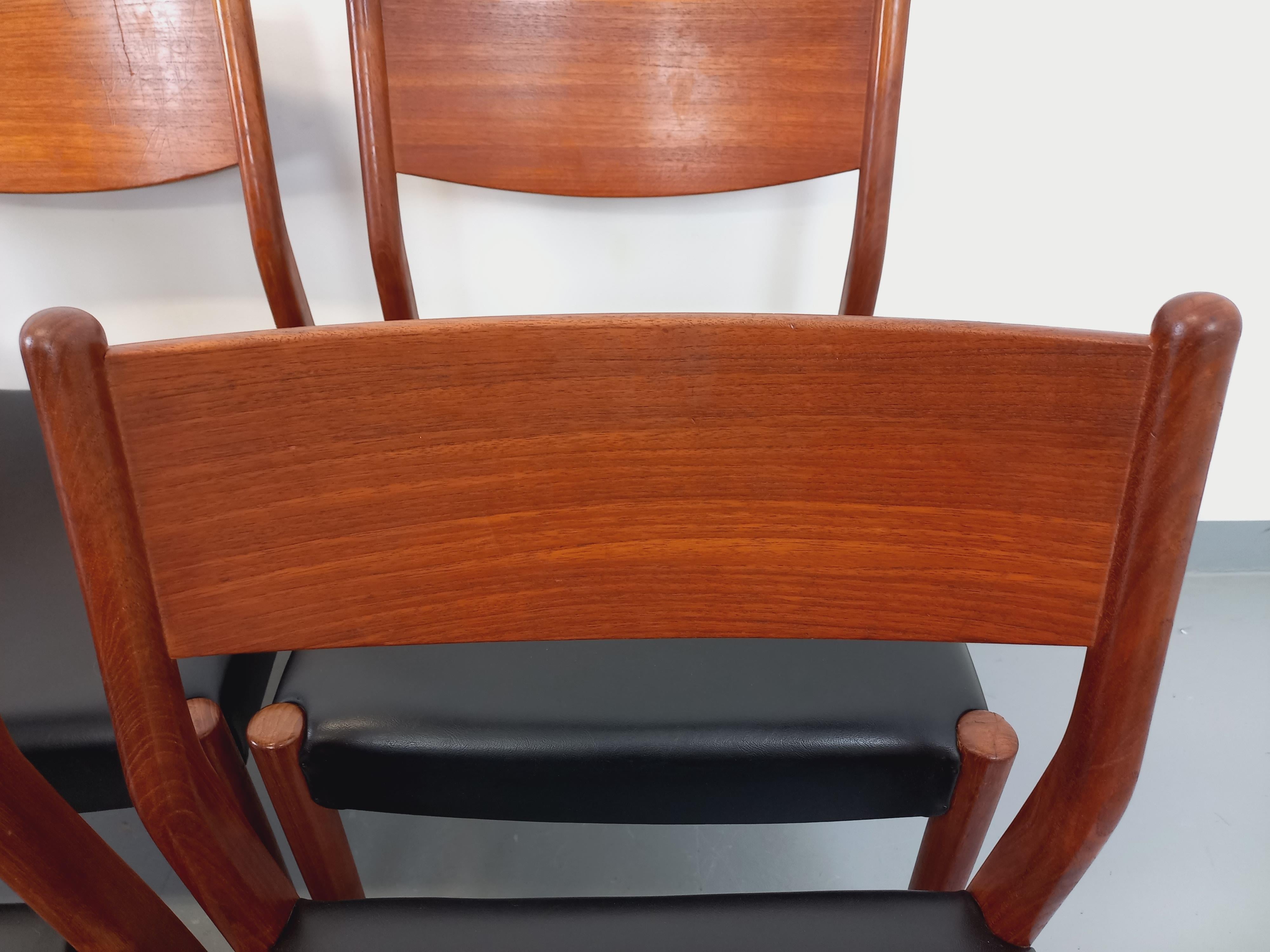 Suite de 6 Liegesessel Skandinavisch Vintage Fristho Franeker en teck et skai 1960 im Angebot 5