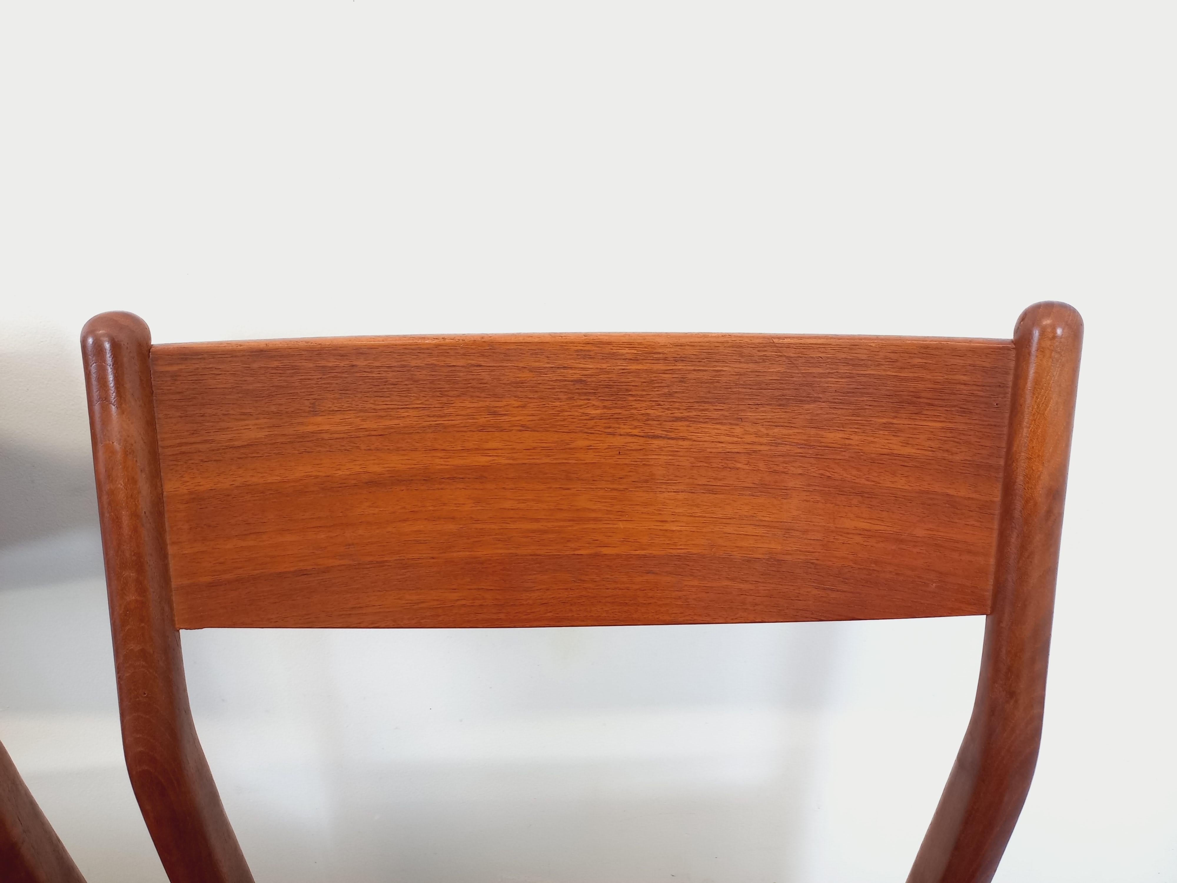 Suite de 6 Liegesessel Skandinavisch Vintage Fristho Franeker en teck et skai 1960 im Angebot 6