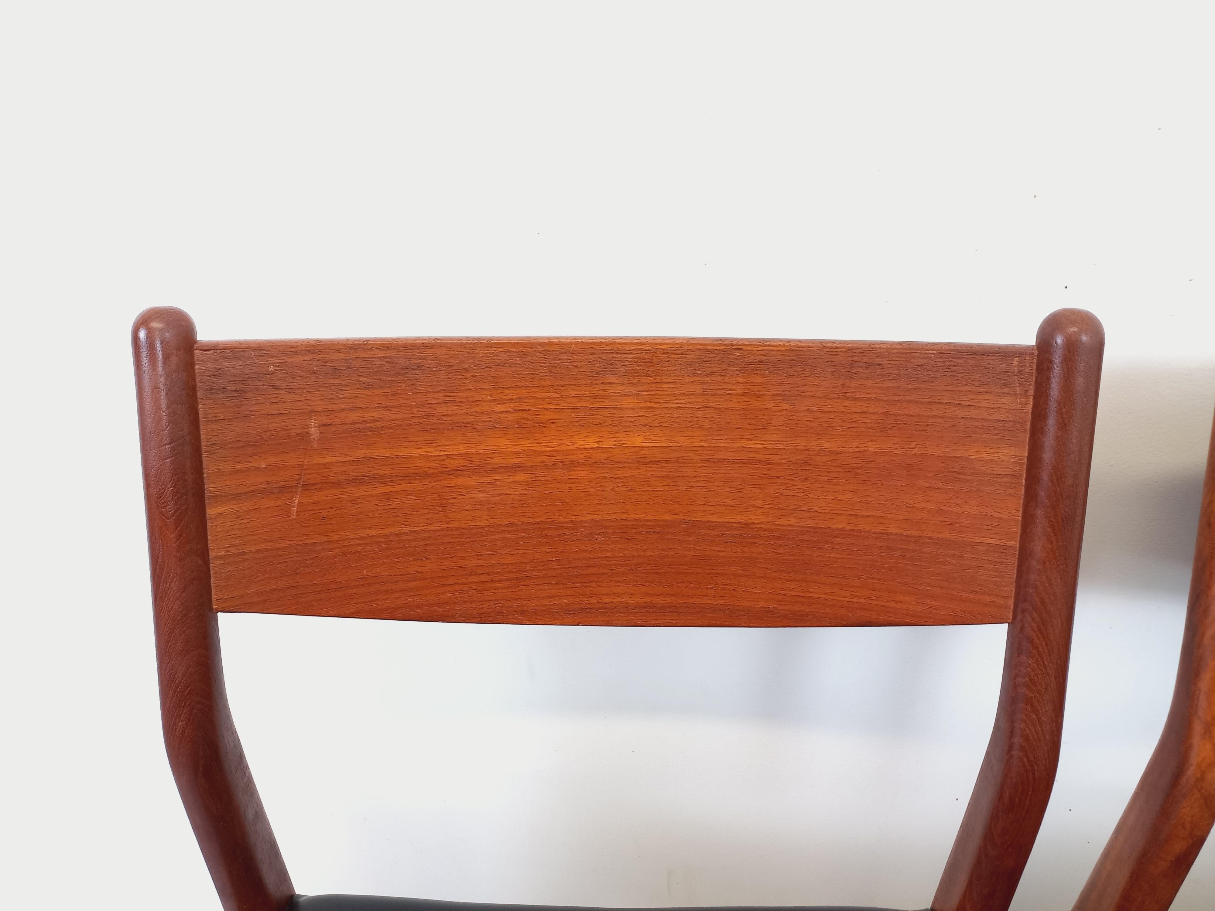 Suite de 6 Liegesessel Skandinavisch Vintage Fristho Franeker en teck et skai 1960 im Angebot 8