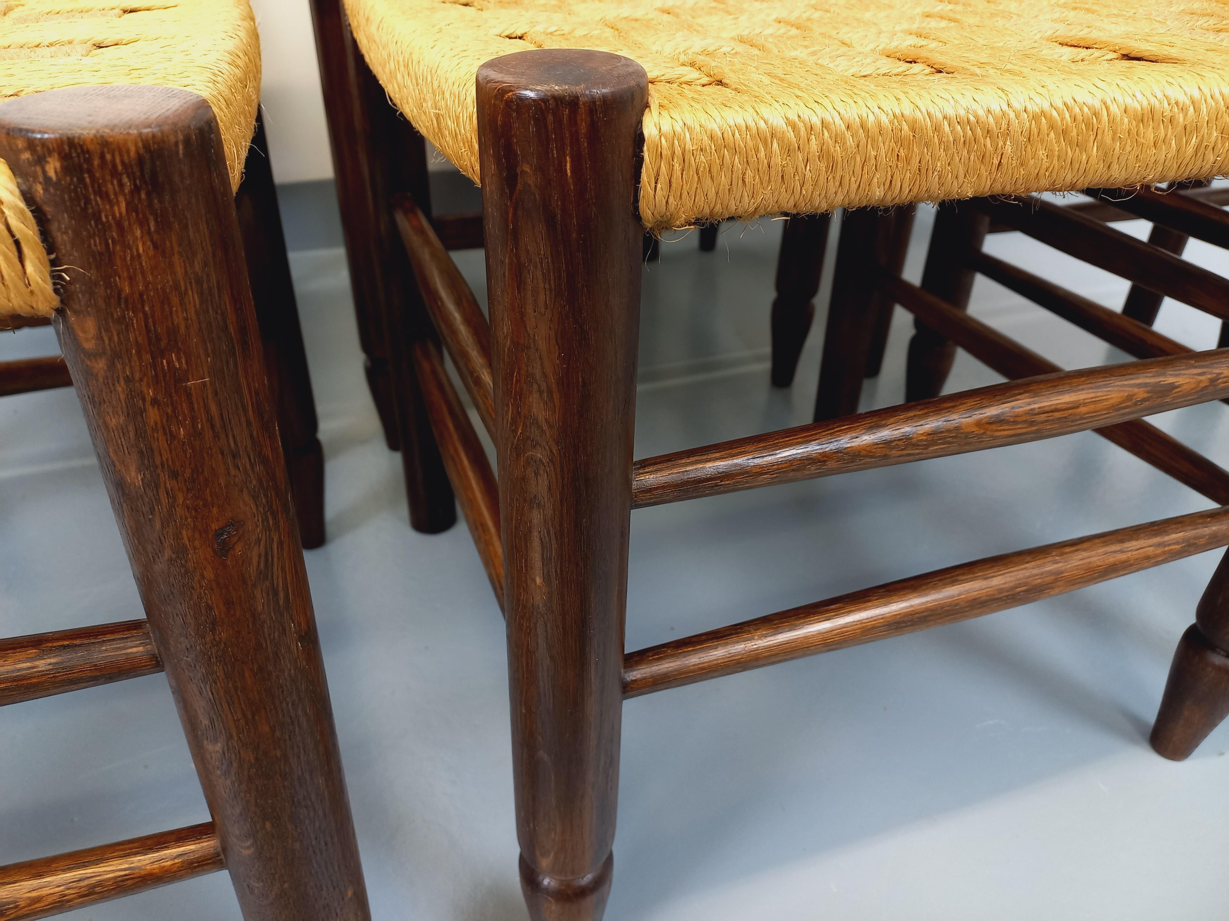 Suite de 6 chaises vintage Arts & Craft style Antonio Calligaris en chêne im Angebot 8