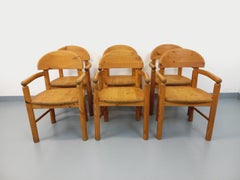 Suite de 6 fauteuils scandinaves vintage Rainer Daumiller en pin des années 70