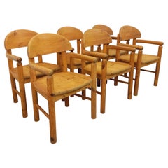 Suite de 6 fauteuils scandinaves vintage Rainer Daumiller en pin des années 70