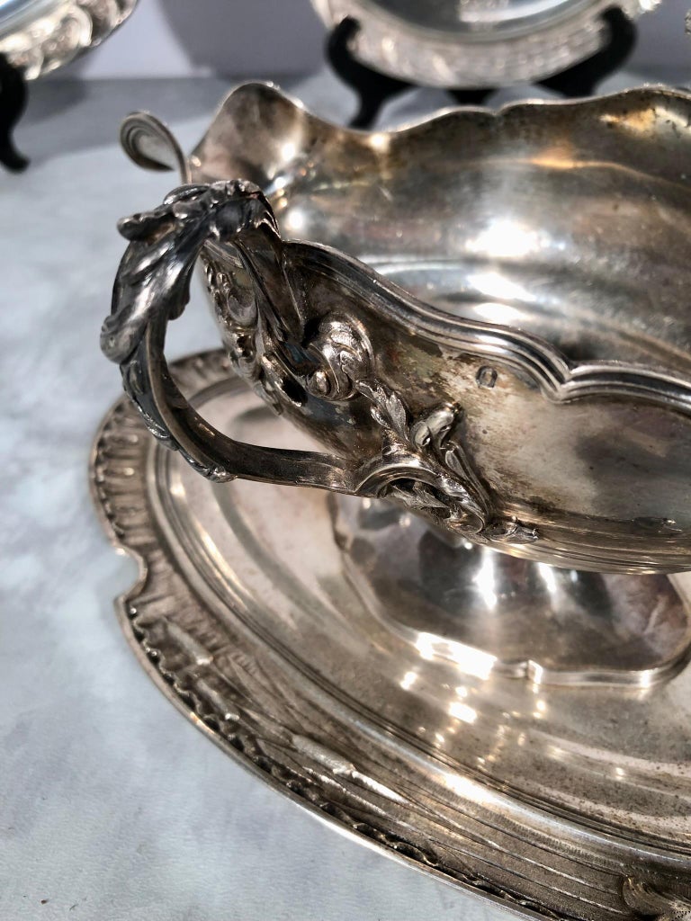 Plat rond de style Louis XV en argent 925, poinçon Minerv... - 86415515-11