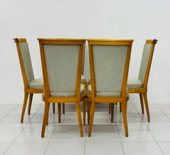 Suite di sei sedie francesi, legno e sky - Midcentury