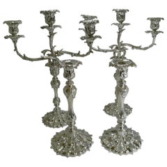 Suite Elkington Candesticks or Candelabra in Silver Plate, 1843-1879