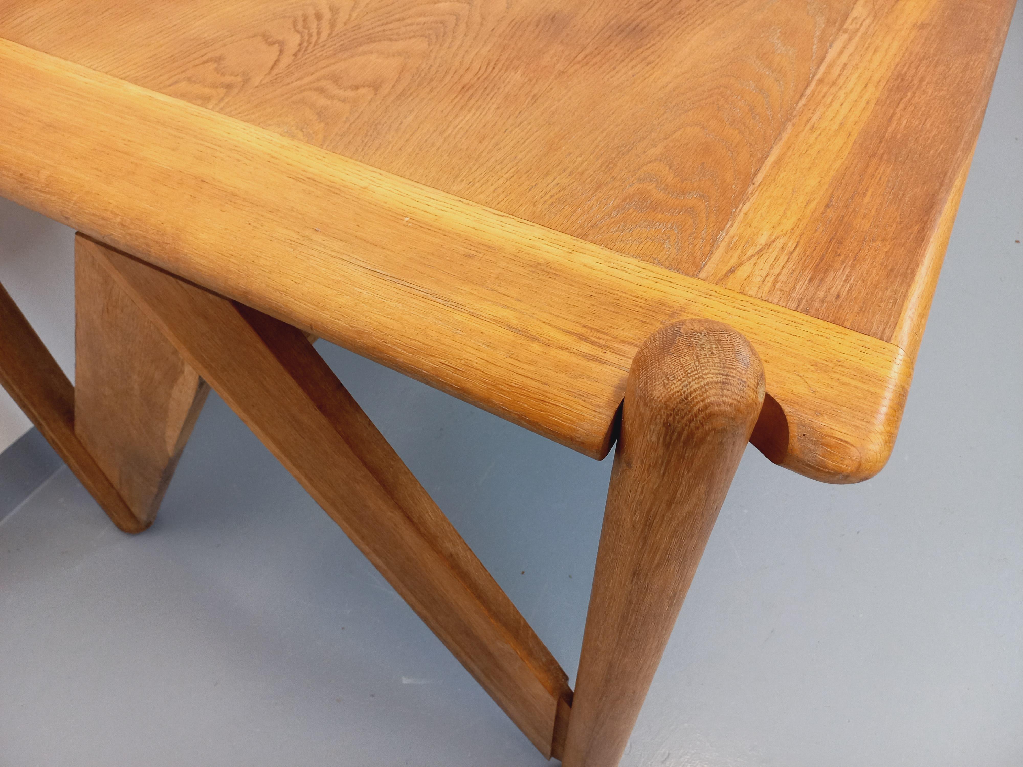 Suite exceptionnelle d'une grande table rectangulaire et de 4 chaises brutaliste im Angebot 8
