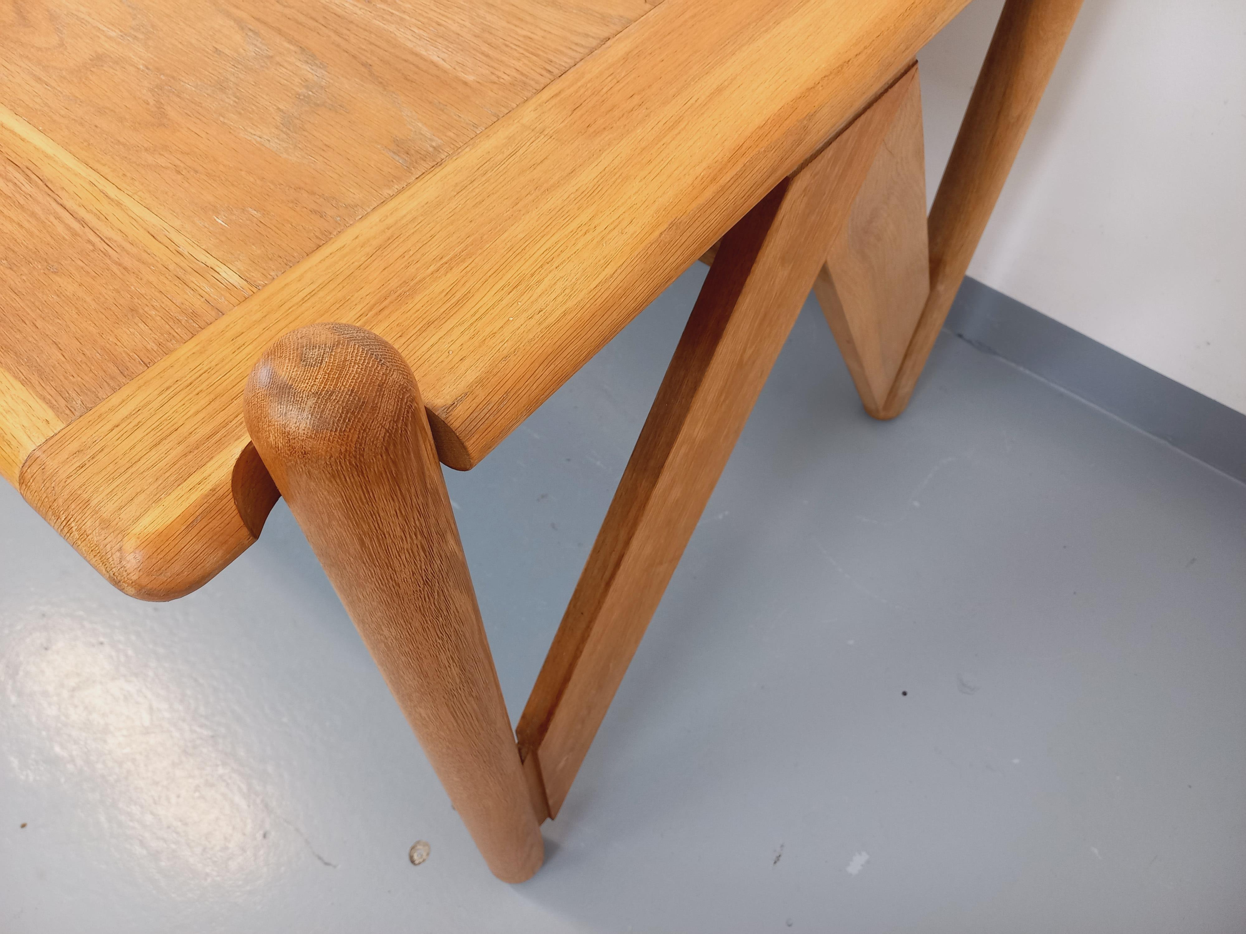 Suite exceptionnelle d'une grande table rectangulaire et de 4 chaises brutaliste im Angebot 11
