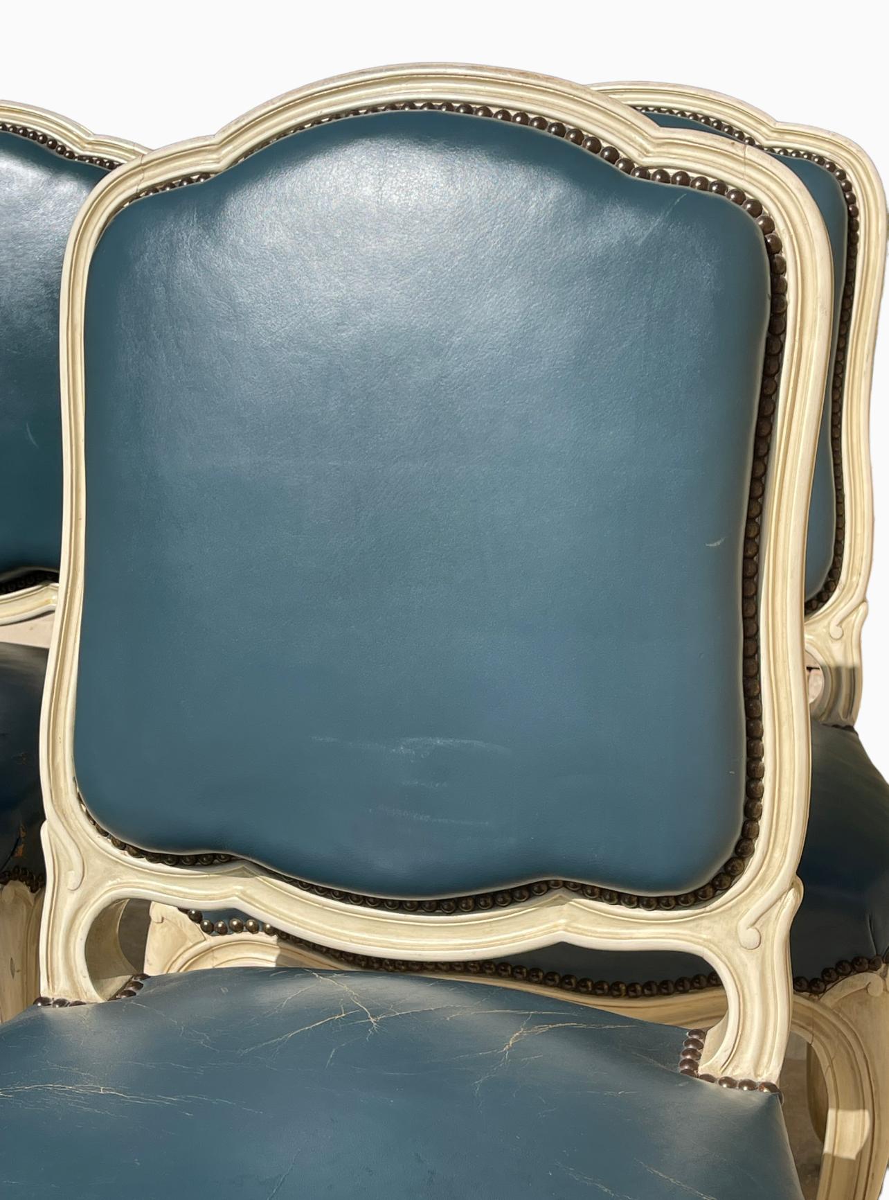 Suite Of 10 Louis XV Style Lacquered Chairs For Sale 7