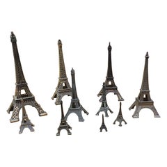 Suite of 9 Vintage Eiffel Tower in Reduced Model, circa 1970-1980