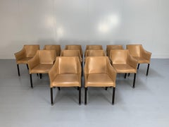 Suite of 12 Cappellini “Cap” Dining Armchairs in Saddle Leather
