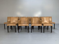 Suite of 12 Cappellini “CAP” Dining Armchairs in Saddle Leather
