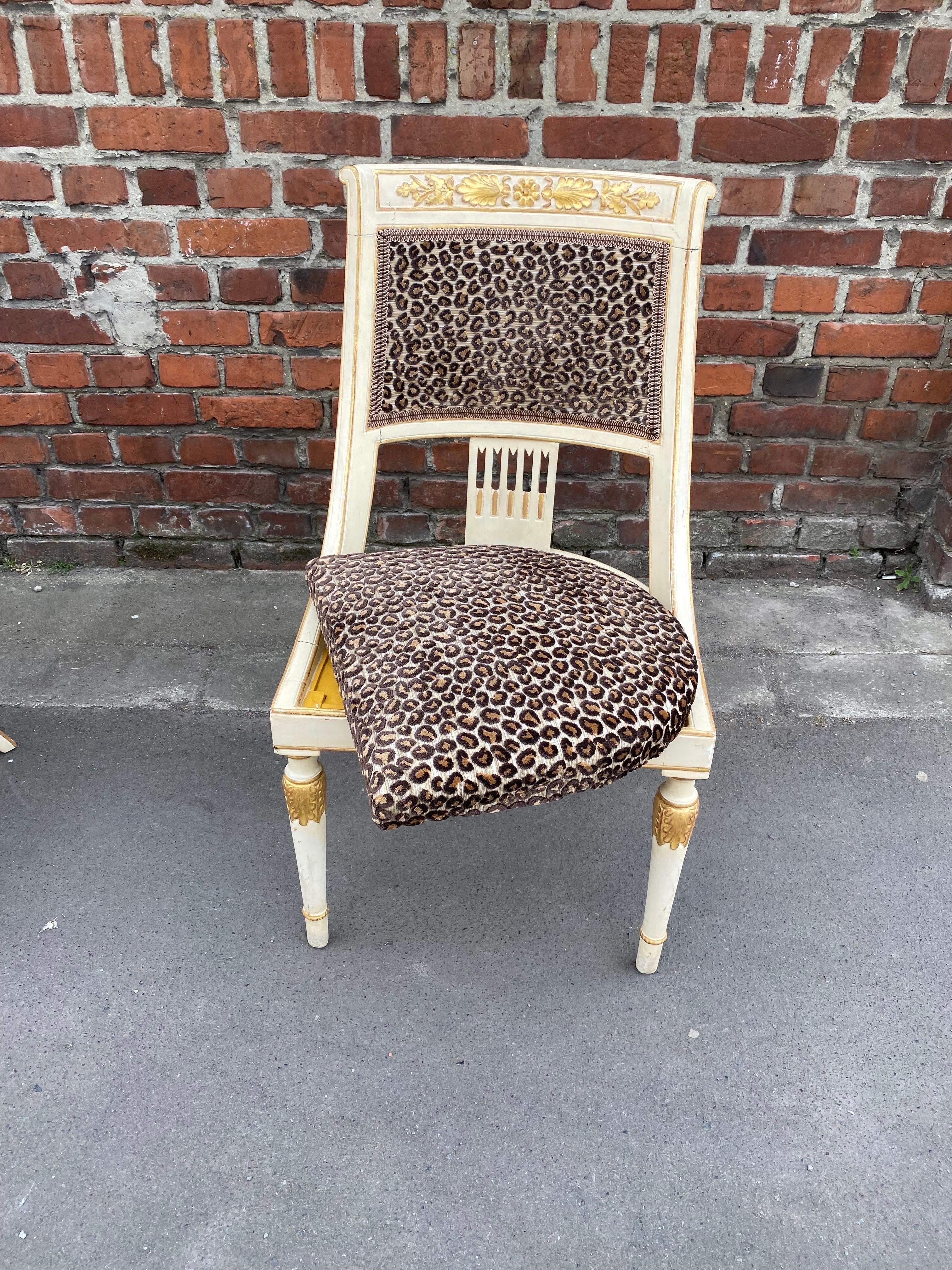 Suite of 12 Empire Style Chairs circa 1970/1980 in the Style of Maison Romeo For Sale 5