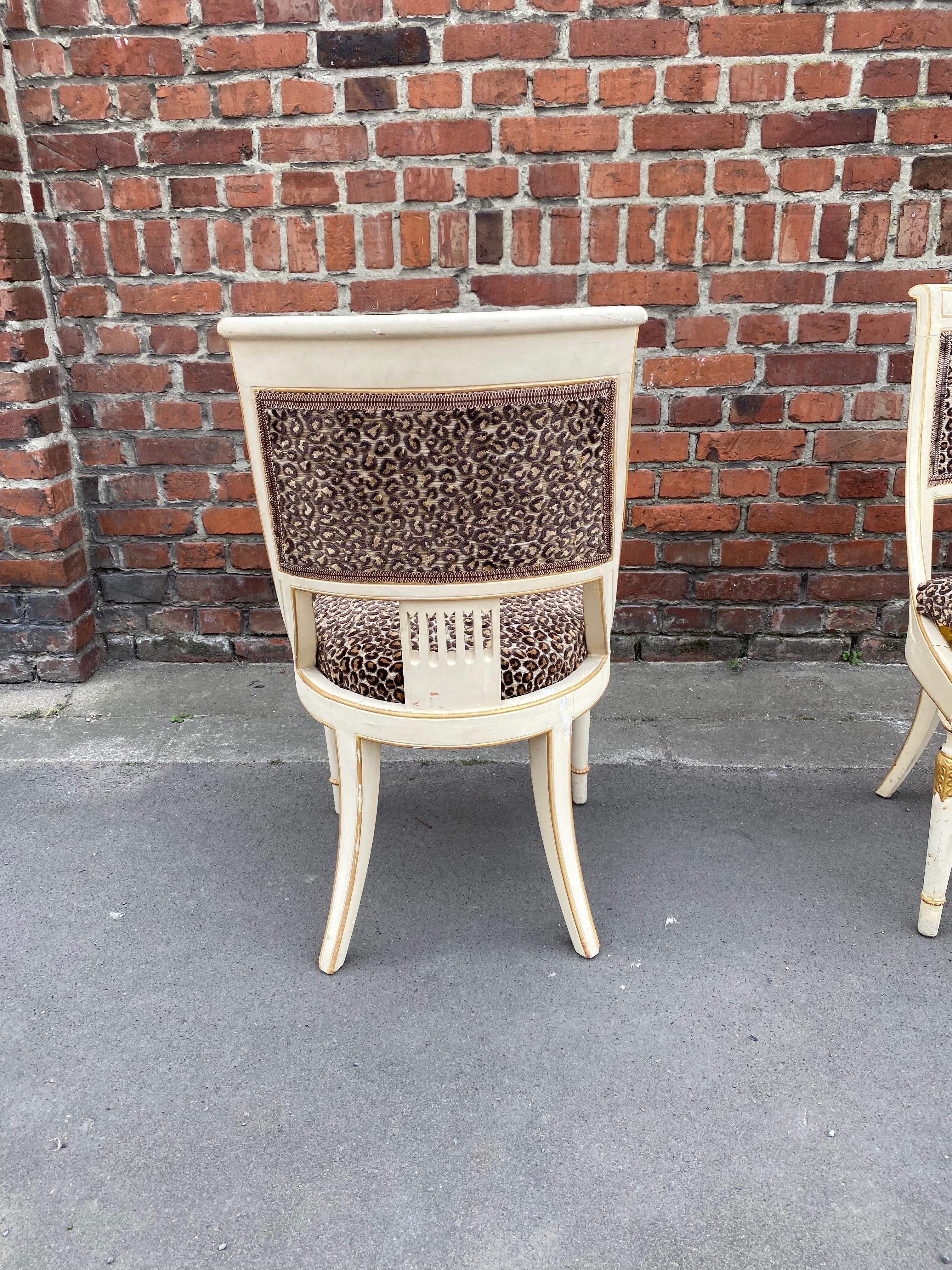 Suite of 12 Empire Style Chairs circa 1970/1980 in the Style of Maison Romeo For Sale 8