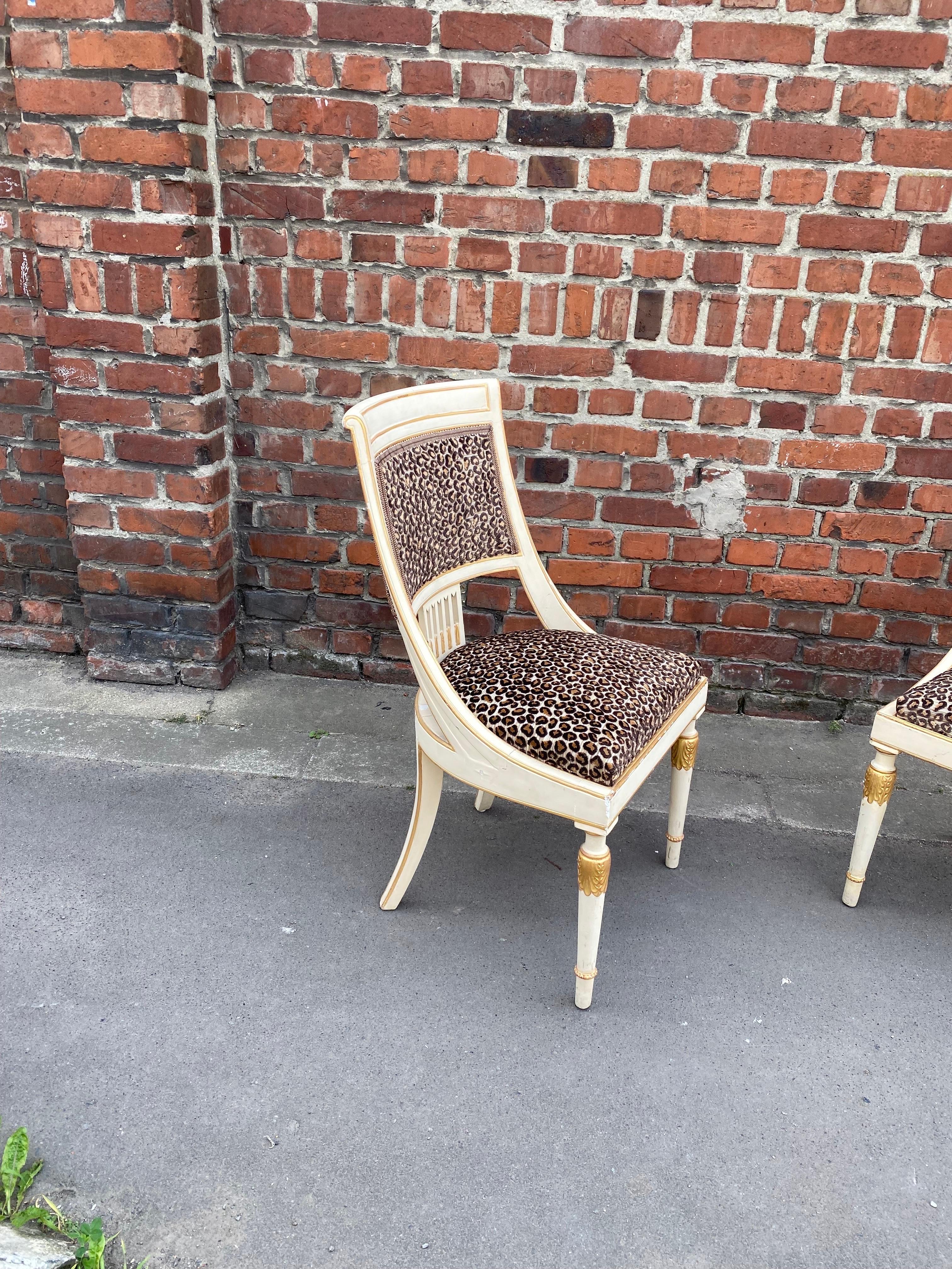 Mid-Century Modern Suite of 12 Empire Style Chairs circa 1970/1980 in the Style of Maison Romeo For Sale