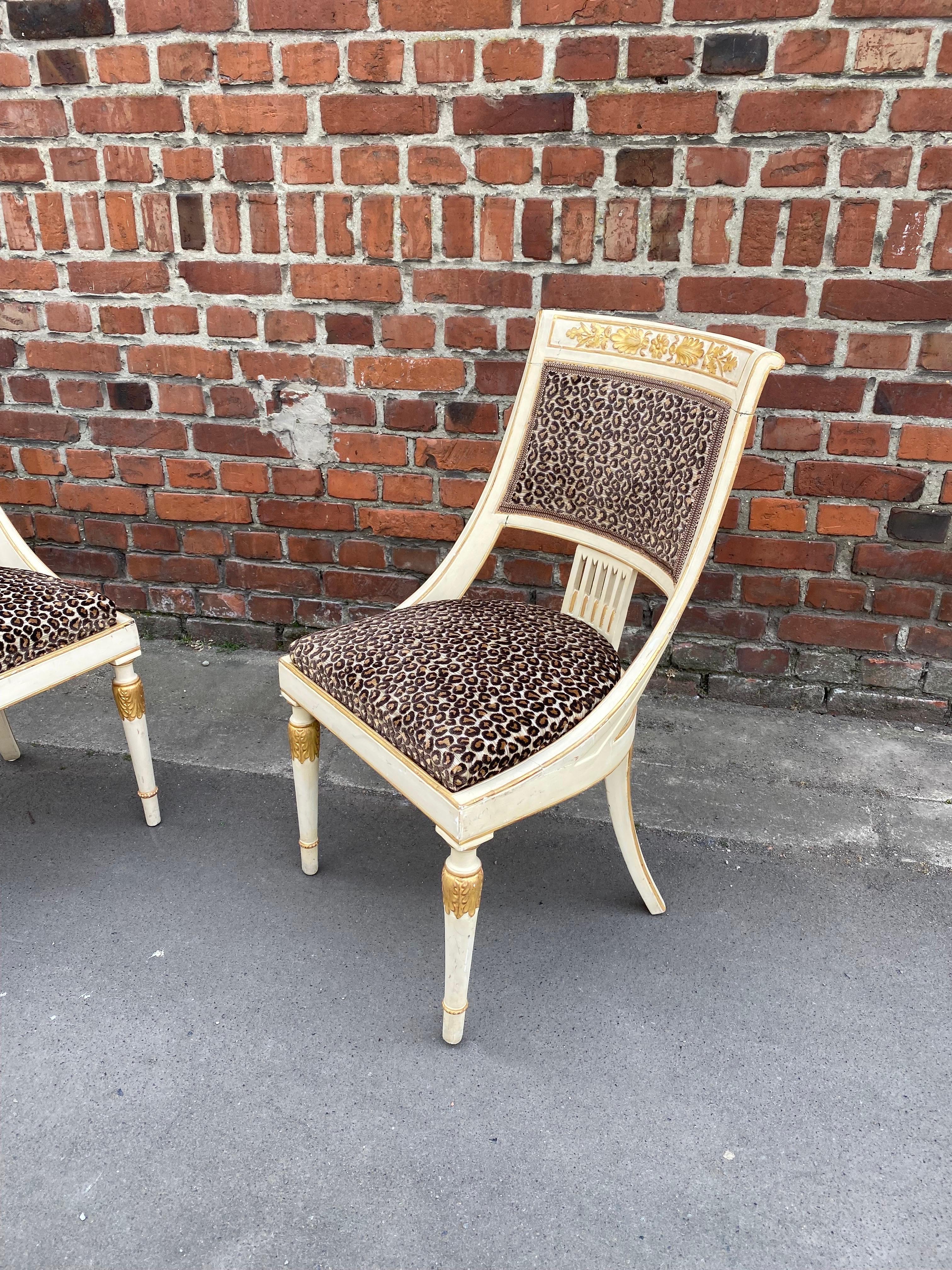 French Suite of 12 Empire Style Chairs circa 1970/1980 in the Style of Maison Romeo For Sale