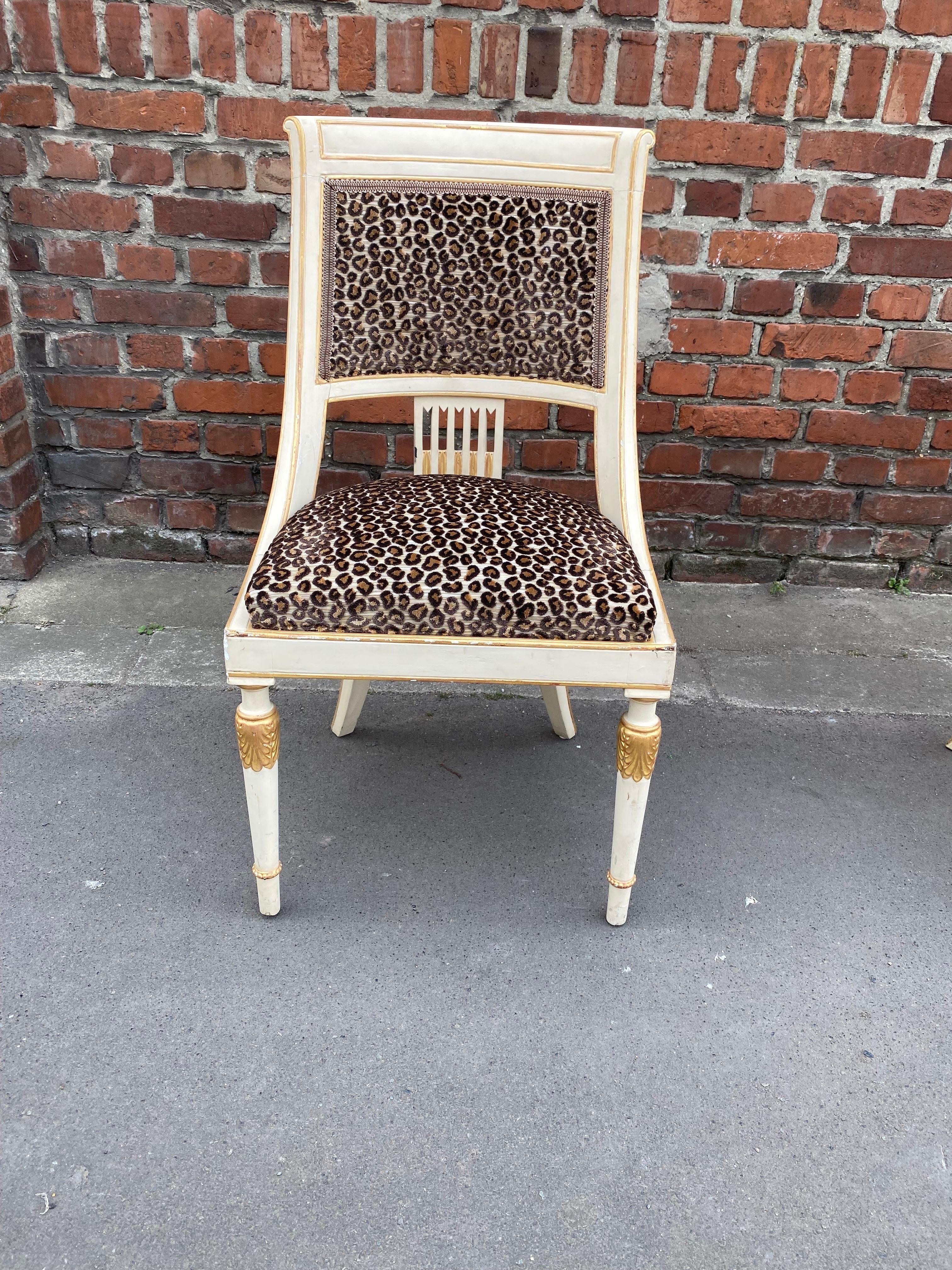 20th Century Suite of 12 Empire Style Chairs circa 1970/1980 in the Style of Maison Romeo For Sale