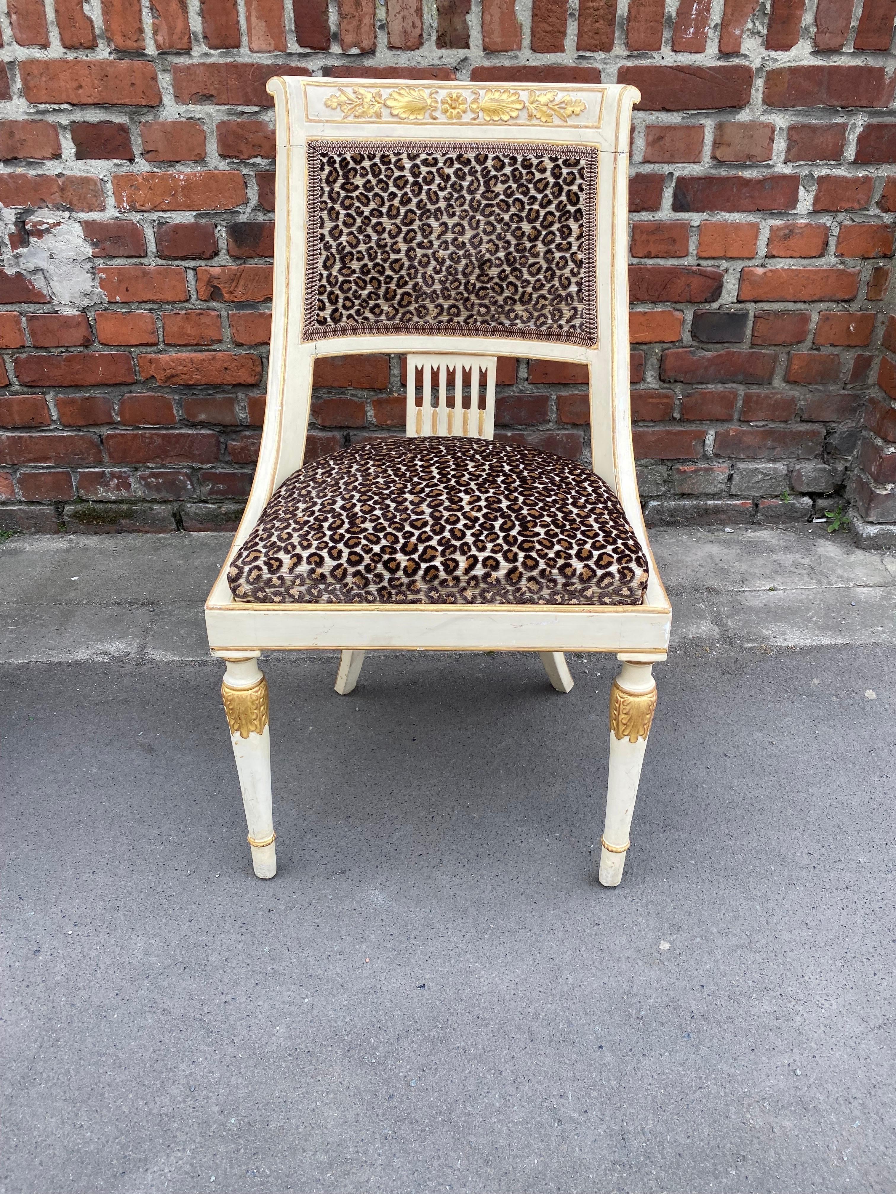 Upholstery Suite of 12 Empire Style Chairs circa 1970/1980 in the Style of Maison Romeo For Sale