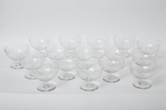 Suite of 14 Cut Crystal Vintage Dessert Coupes