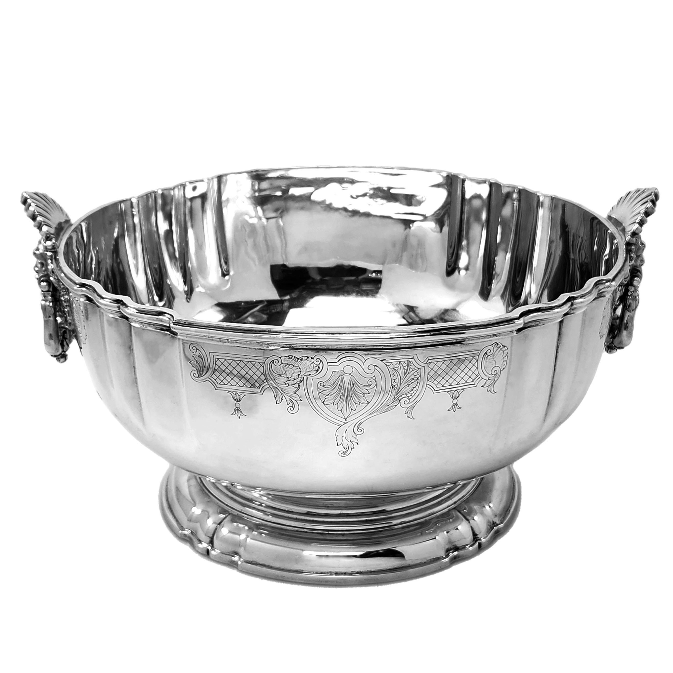 Conjunto de 3 cuencos de plata antiguos 1916 Centro de mesa pesado Fruta Servir Inglés en venta