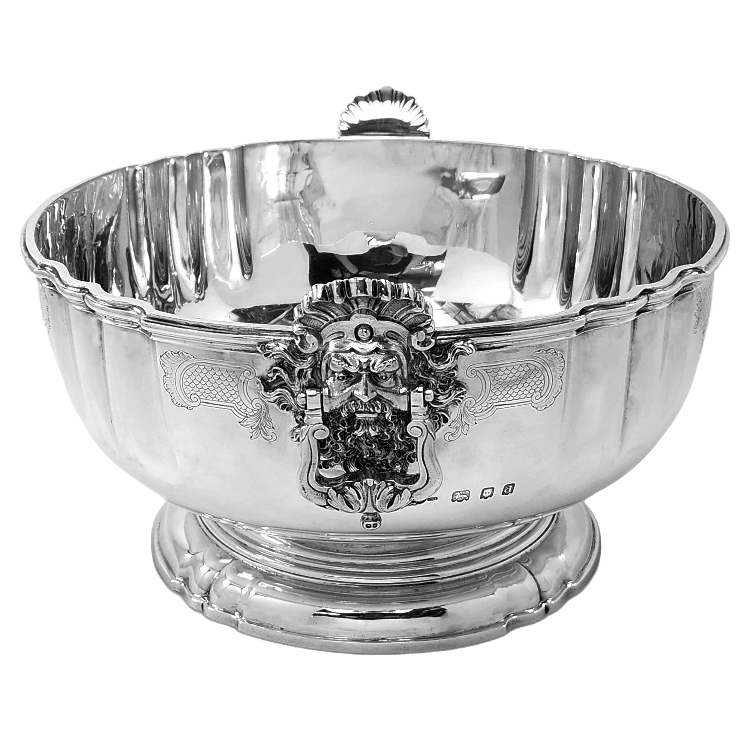 Conjunto de 3 cuencos de plata antiguos 1916 Centro de mesa pesado Fruta Servir en Bueno estado para la venta en London, GB