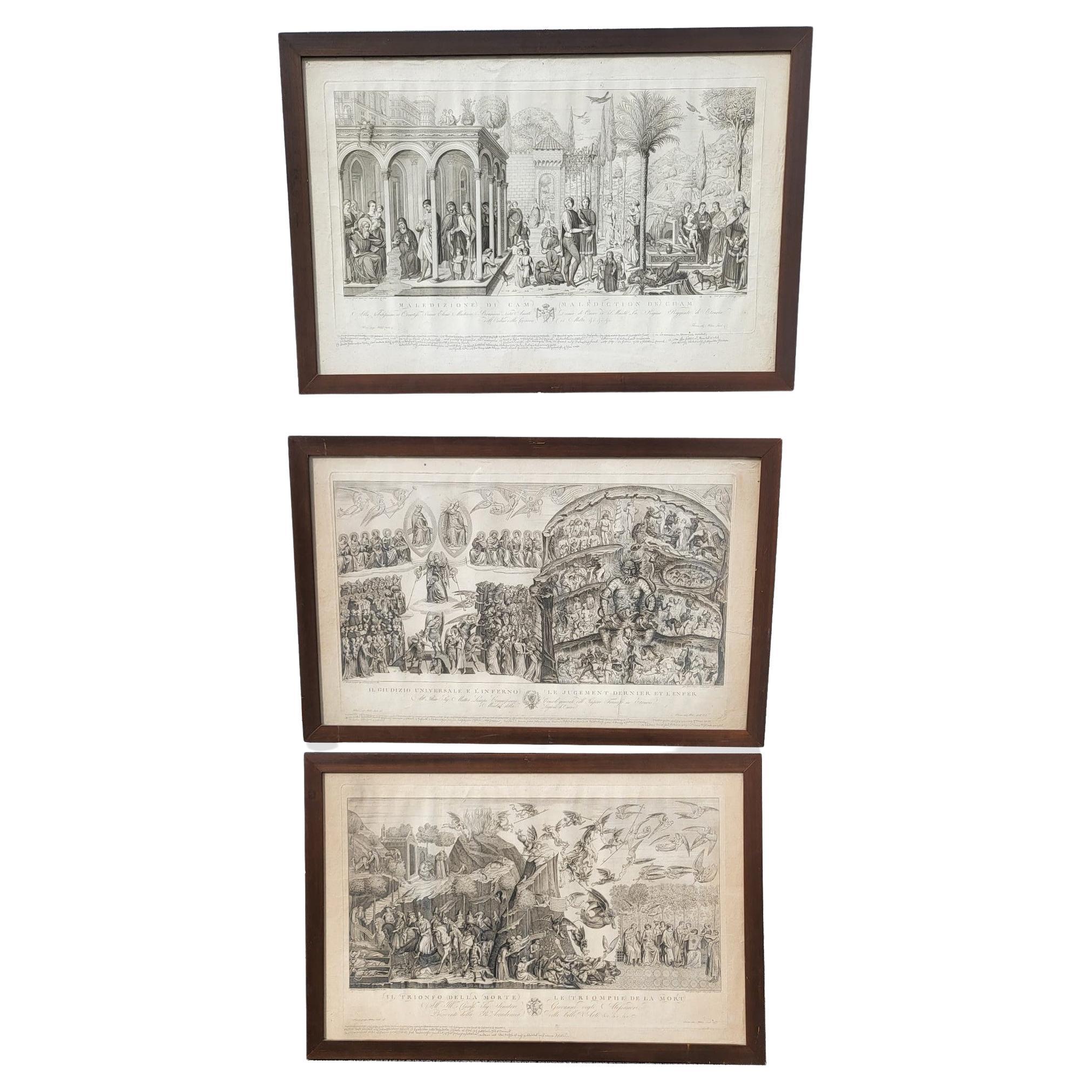 Suite Of 3 Engravings, Camposanto De Pisa, Lasinio And Molini Landi & Cie, Empir