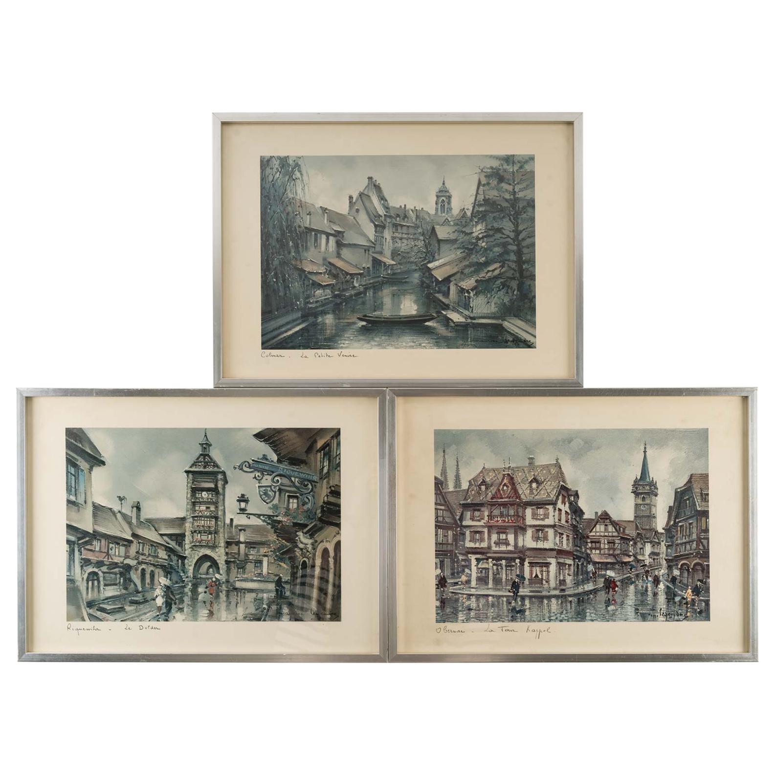 Suite of 3 Framed Reproductions For Sale