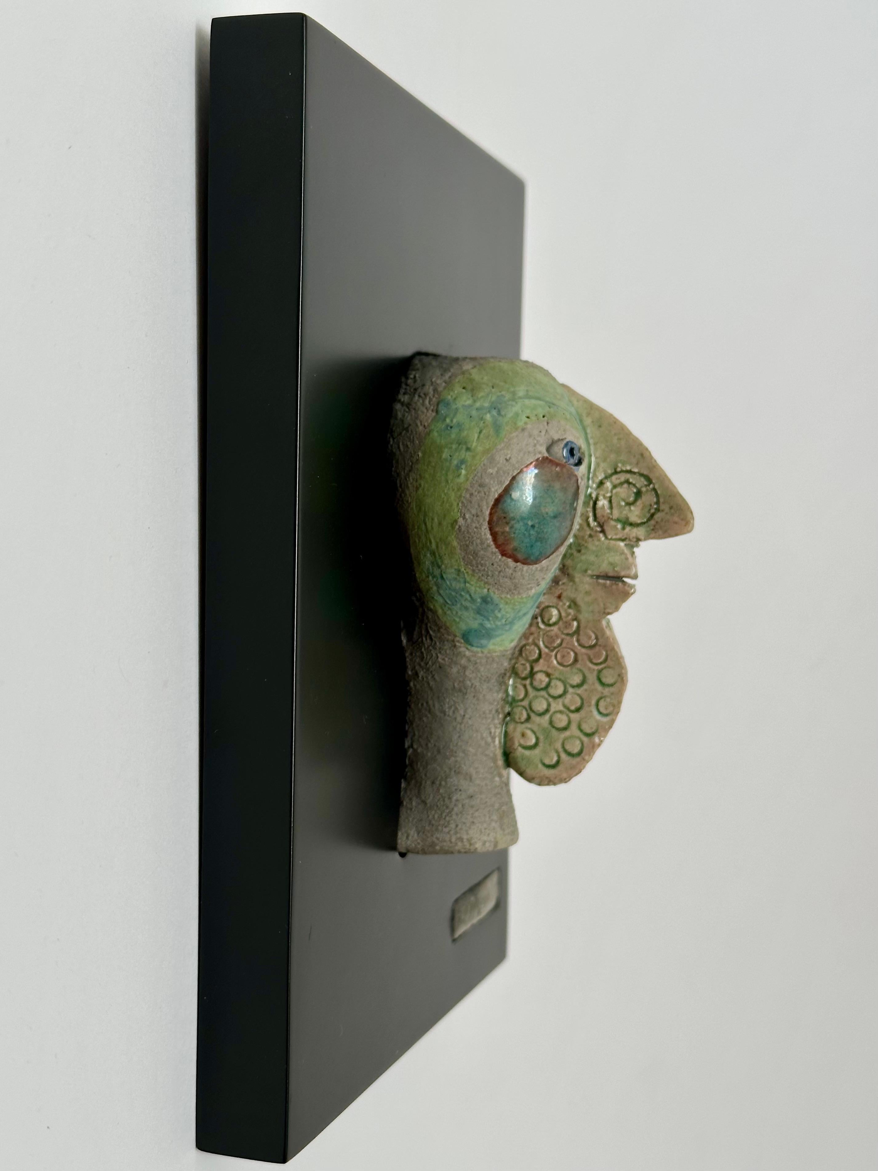 Suite de 3 masques Raku, Roger Capron, Vallauris 1996 Bon état - En vente à St Ouen, FR